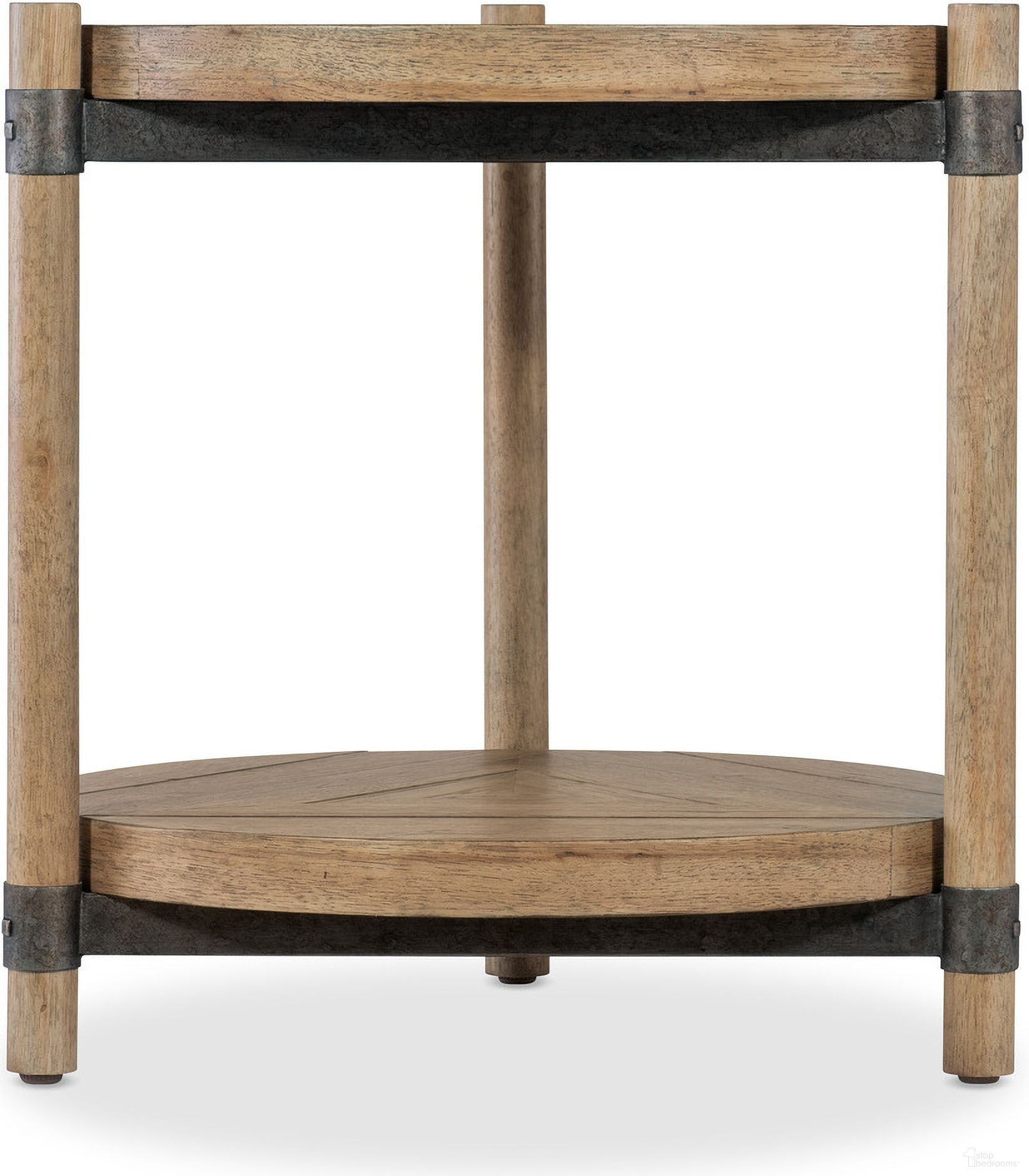 The appearance of Vineyard Row Round End Table In Light Wood designed by Hooker in the transitional interior design. This light wood piece of furniture  was selected by 1StopBedrooms from Vineyard Row Collection to add a touch of cosiness and style into your home. Sku: 6952-80116-80. Material: Hickory.