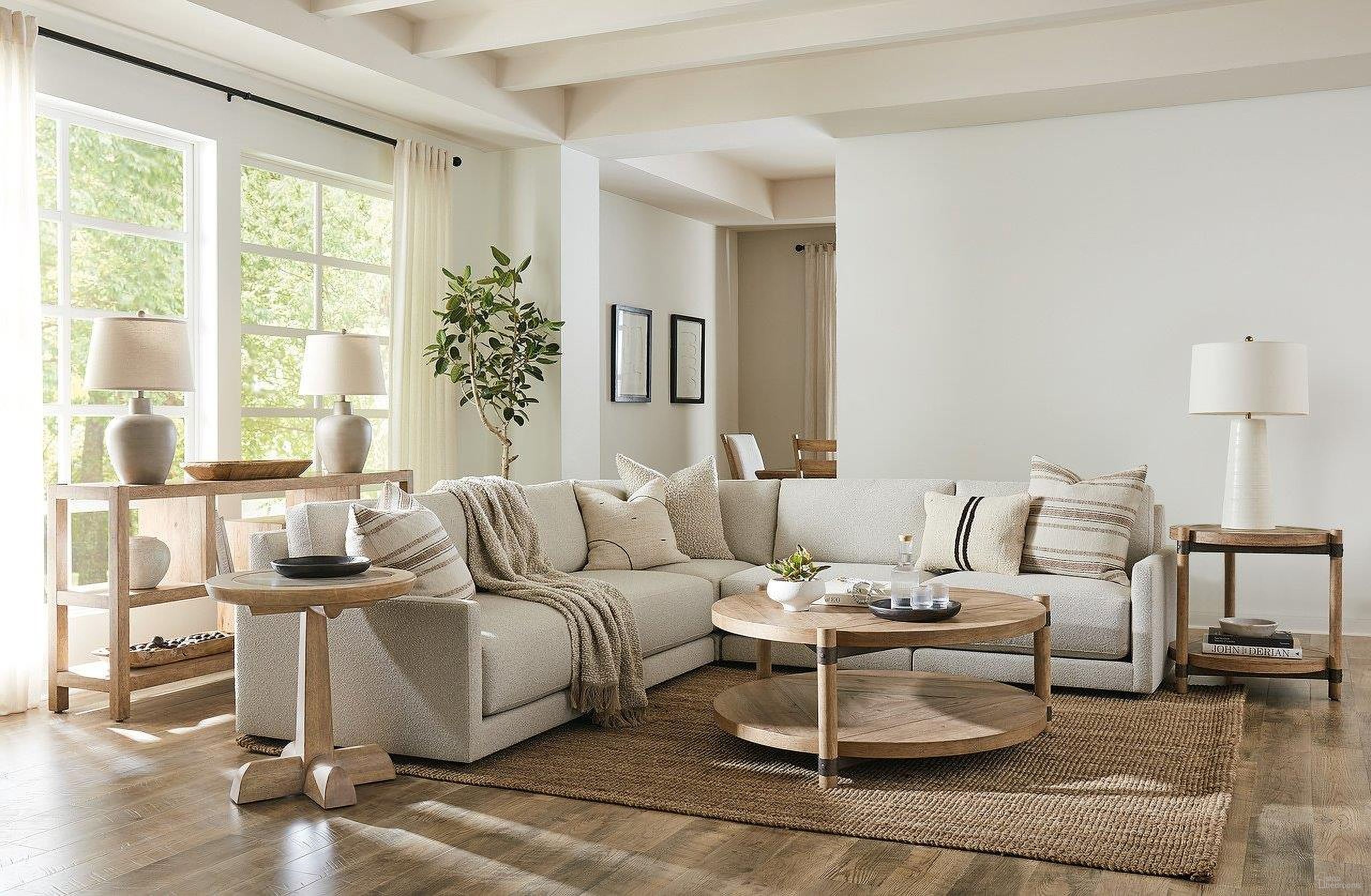 The appearance of Vineyard Row Round Occasional Table Set In Light Wood designed by Hooker in the transitional interior design. This light wood piece of furniture  was selected by 1StopBedrooms from Vineyard Row Collection to add a touch of cosiness and style into your home. Sku: 6952-80211-80;6952-80216-80. Material: Veneer.