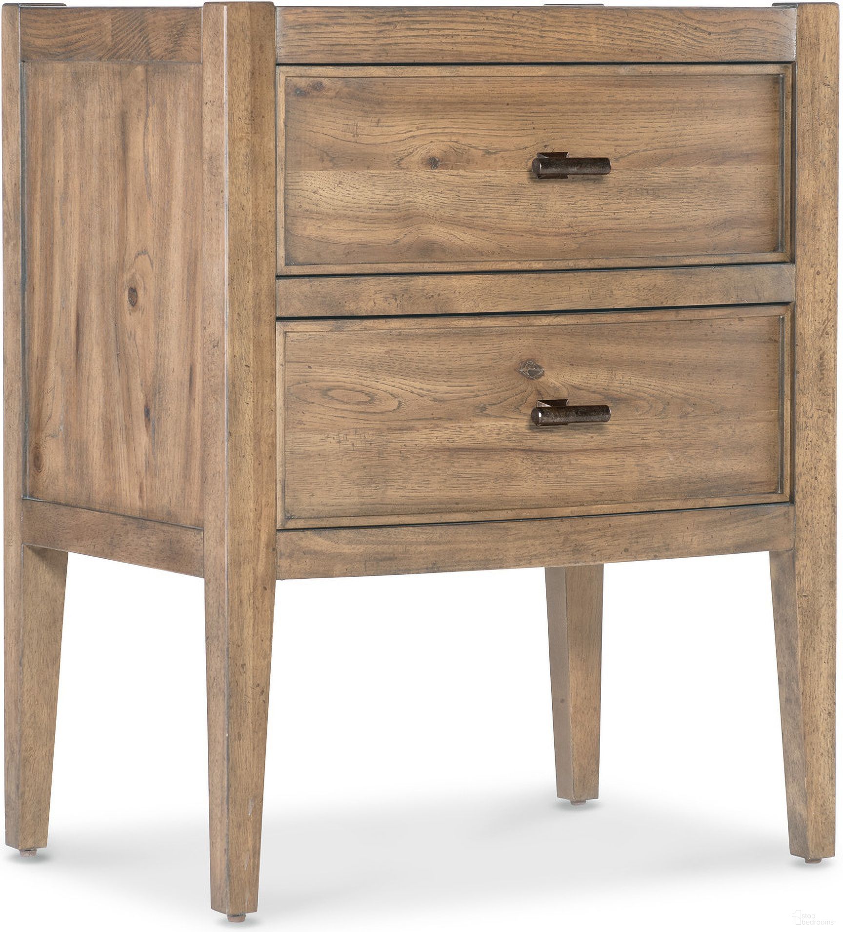 The appearance of Vineyard Row 26 Inch Two Drawer Nightstand In Light Wood designed by Hooker in the transitional interior design. This light wood piece of furniture was selected by 1StopBedrooms from Vineyard Row Collection to add a touch of cosiness and style into your home. Sku: 6952-90016-80. Material: Hickory.