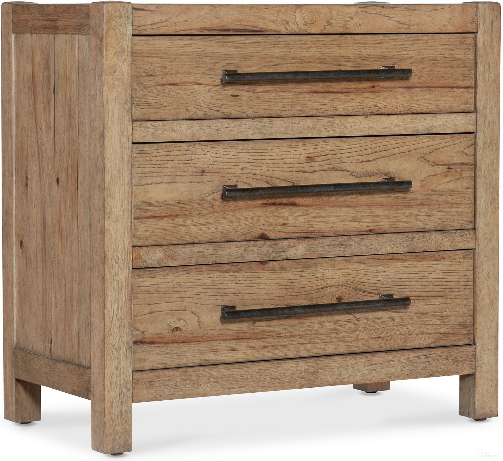 The appearance of Vineyard Row 34 Inch Two Drawer Nightstand In Light Wood designed by Hooker in the transitional interior design. This light wood piece of furniture was selected by 1StopBedrooms from Vineyard Row Collection to add a touch of cosiness and style into your home. Sku: 6952-90116-80. Material: Hickory.