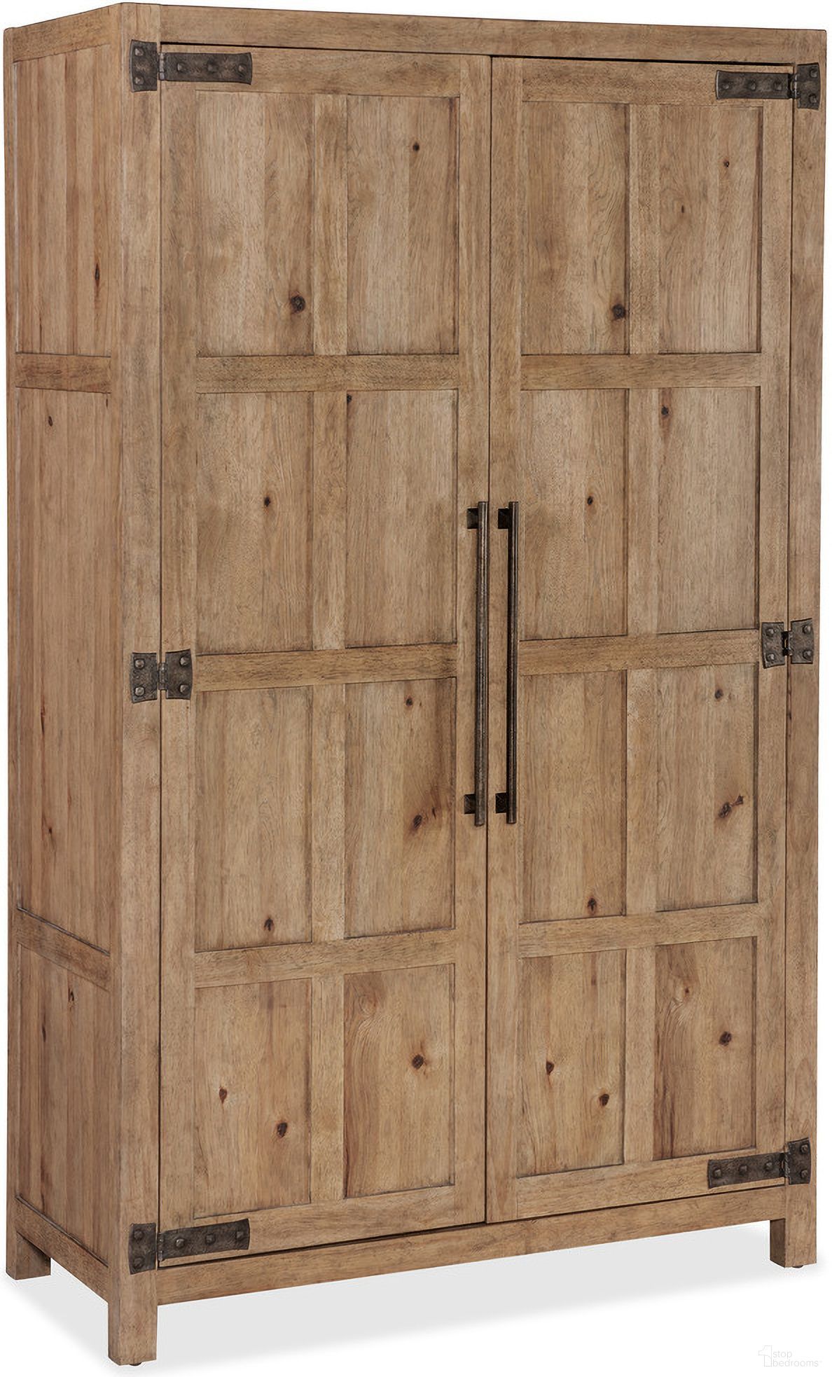 The appearance of Vineyard Row Wardrobe In Light Wood designed by Hooker in the transitional interior design. This light wood piece of furniture was selected by 1StopBedrooms from Vineyard Row Collection to add a touch of cosiness and style into your home. Sku: 6952-90213-80. Material: Hickory.