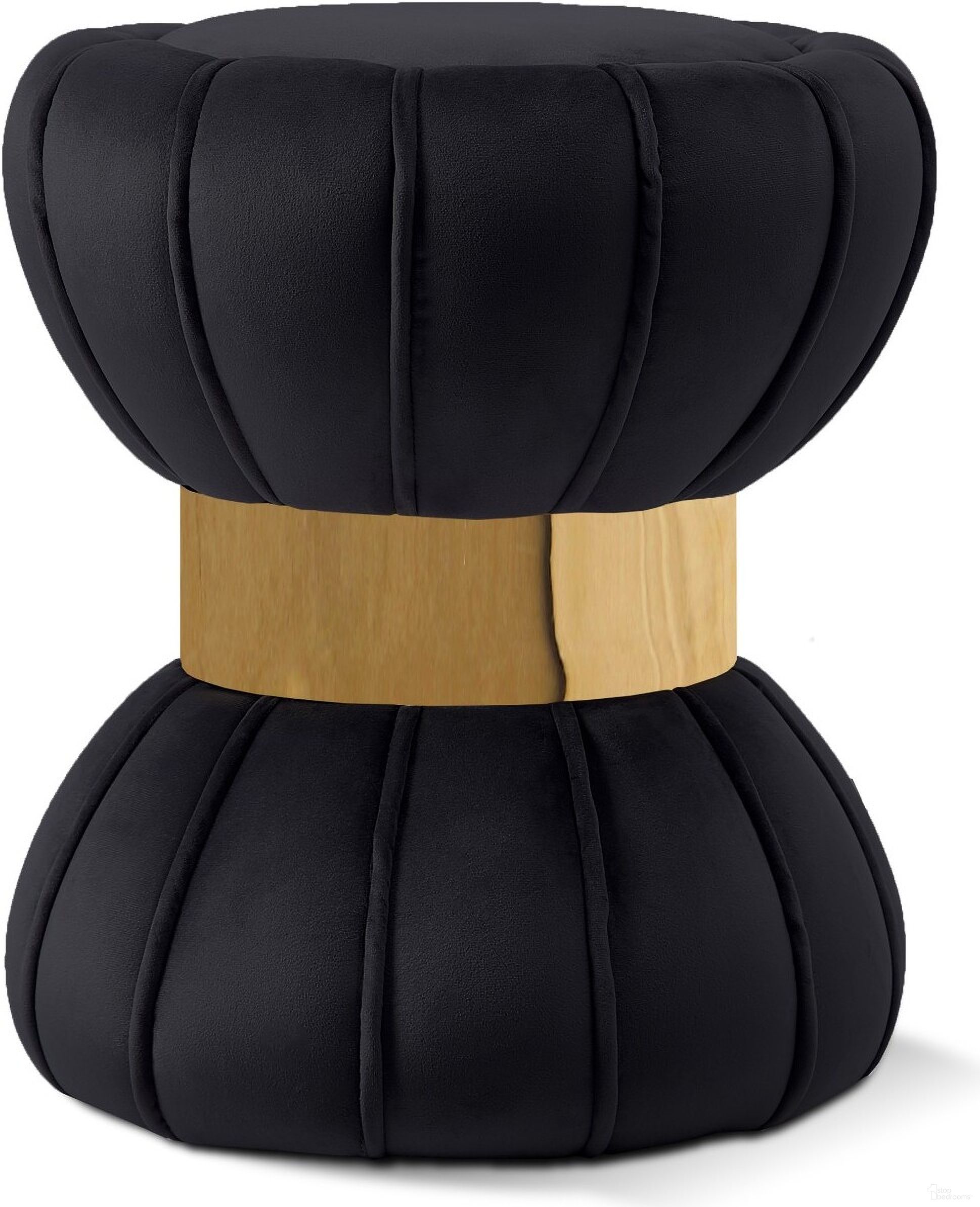 The appearance of Vino Velvet Ottoman/Stool In Black designed by Meridian in the modern / contemporary interior design. This black piece of furniture was selected by 1StopBedrooms from Vino Collection to add a touch of cosiness and style into your home. Sku: 145Black. Material: Velvet.
