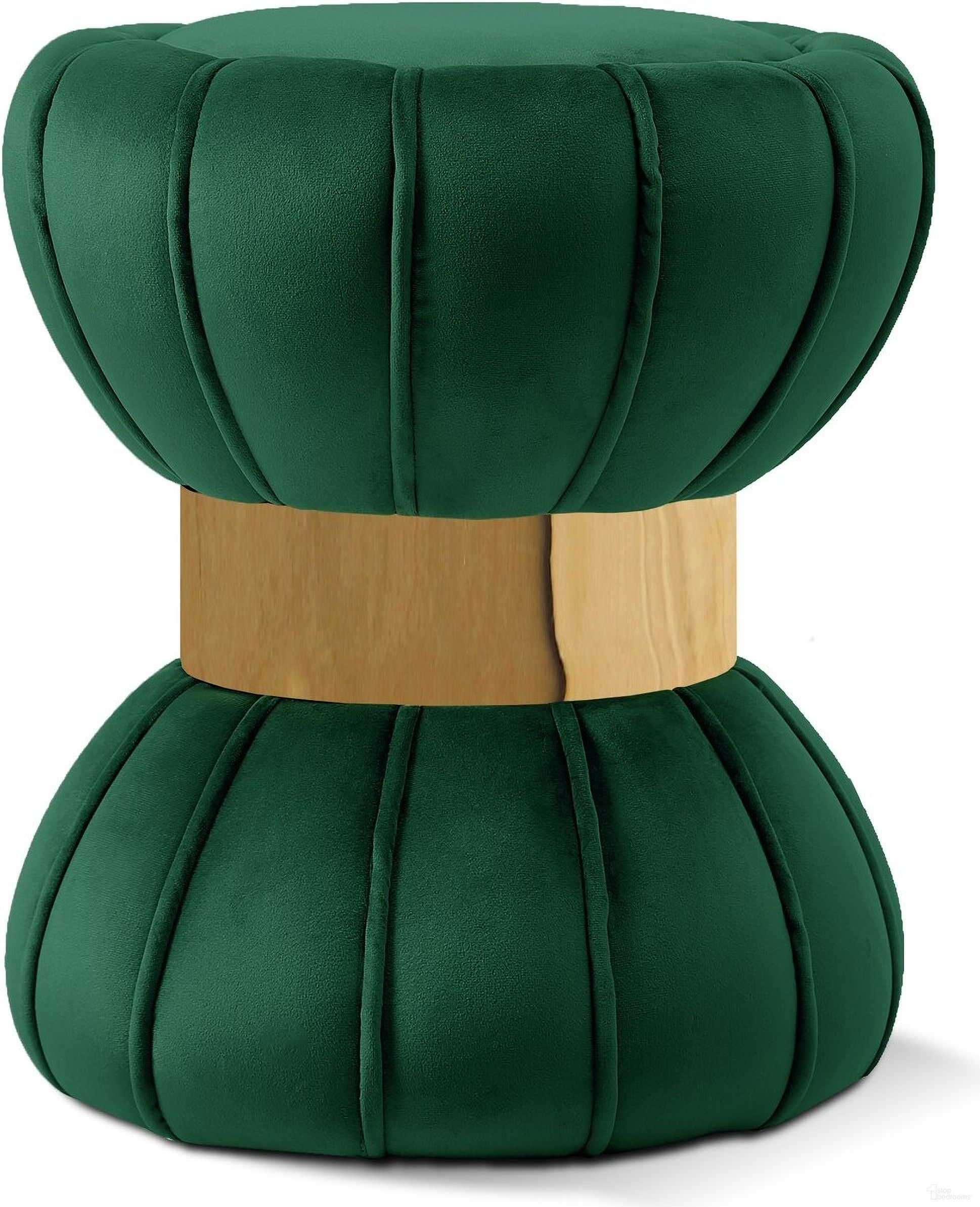 The appearance of Vino Velvet Ottoman/Stool In Green designed by Meridian in the modern / contemporary interior design. This green piece of furniture was selected by 1StopBedrooms from Vino Collection to add a touch of cosiness and style into your home. Sku: 145Green. Material: Velvet.