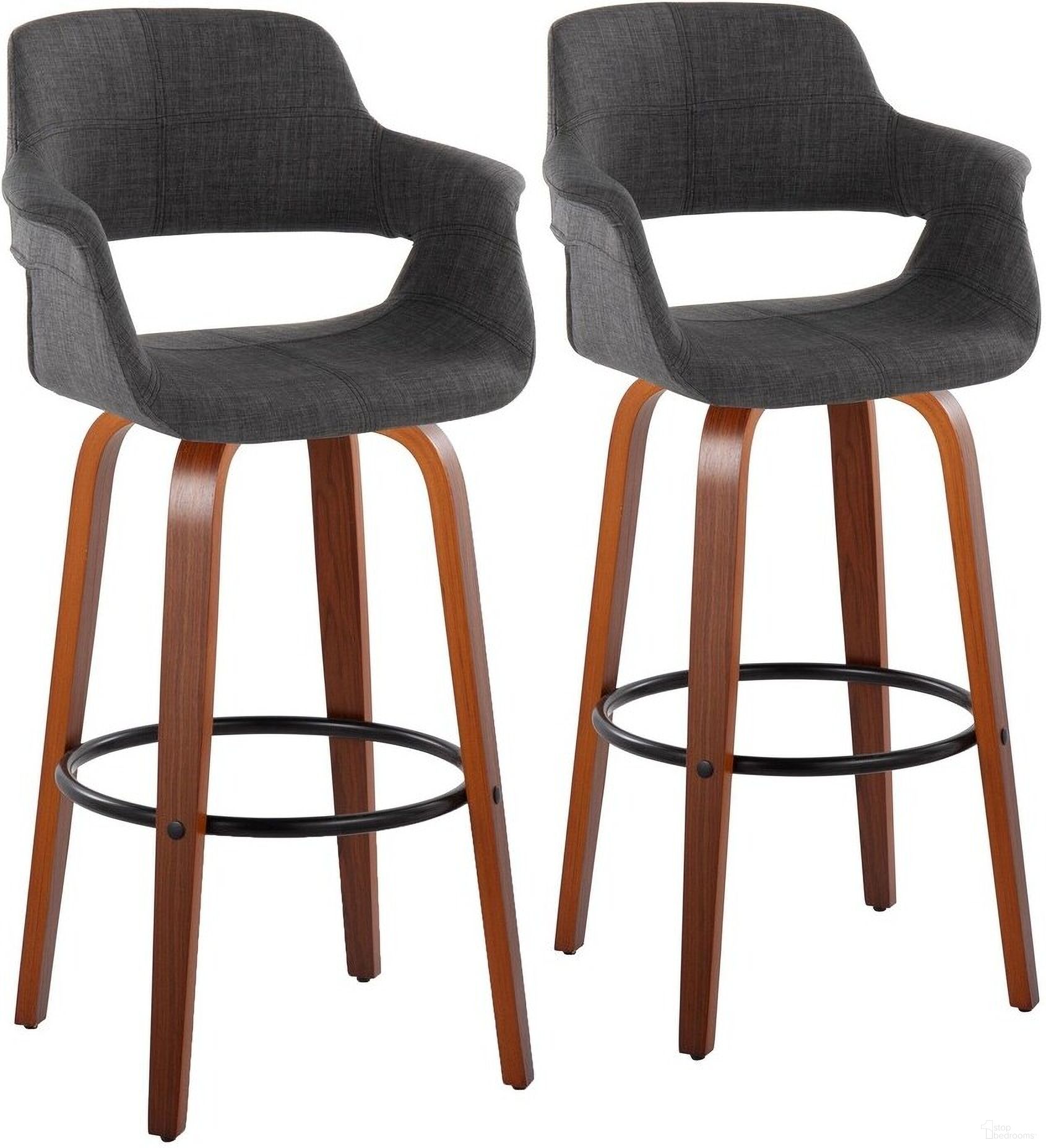The appearance of Vintage Flair 30 Inch Fixed Height Barstool Set of 2 In Grey/Brown designed by Lumisource in the transitional interior design. This black piece of furniture was selected by 1StopBedrooms from Vintage Flair Collection to add a touch of cosiness and style into your home. Sku: B30-VFL-GRTZQ2 WLCHAR2. Material: Wood.