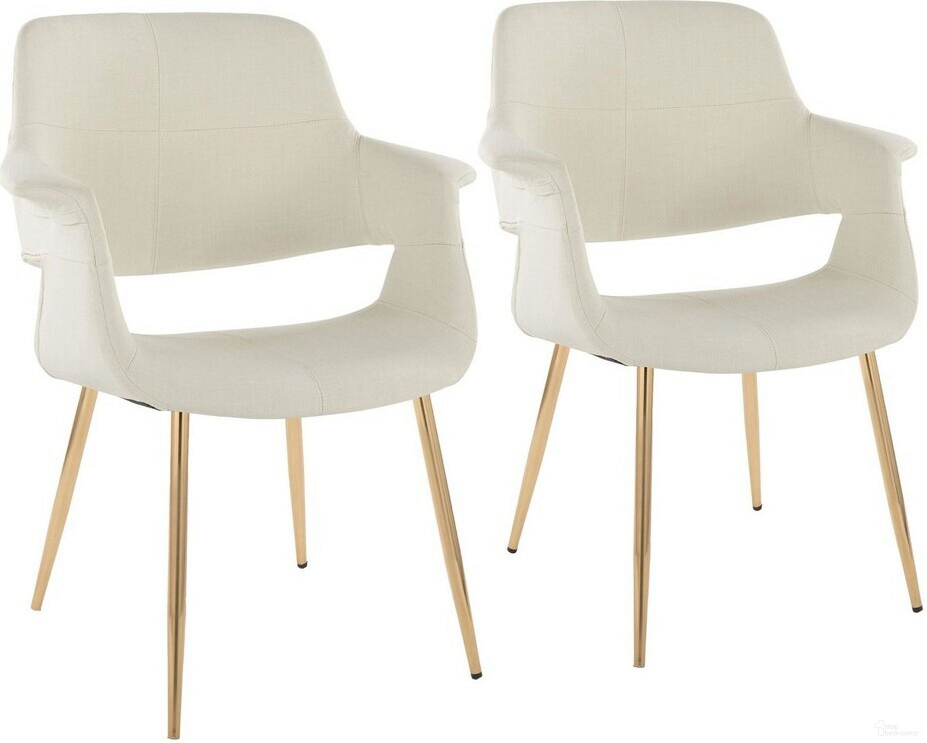 The appearance of Vintage Flair Chair Set of 2 In Gold designed by Lumisource in the glam interior design. This gold piece of furniture  was selected by 1StopBedrooms from Vintage Flair Collection to add a touch of cosiness and style into your home. Sku: CH-VFL-MTPR1 AUCR2. Material: Metal. Chair Type: Arm Chair.