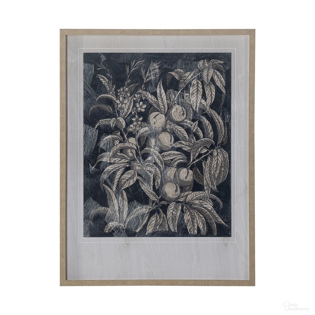 Vintage Fruit Floral II Hand Embellished Wall Art In Black and Brown