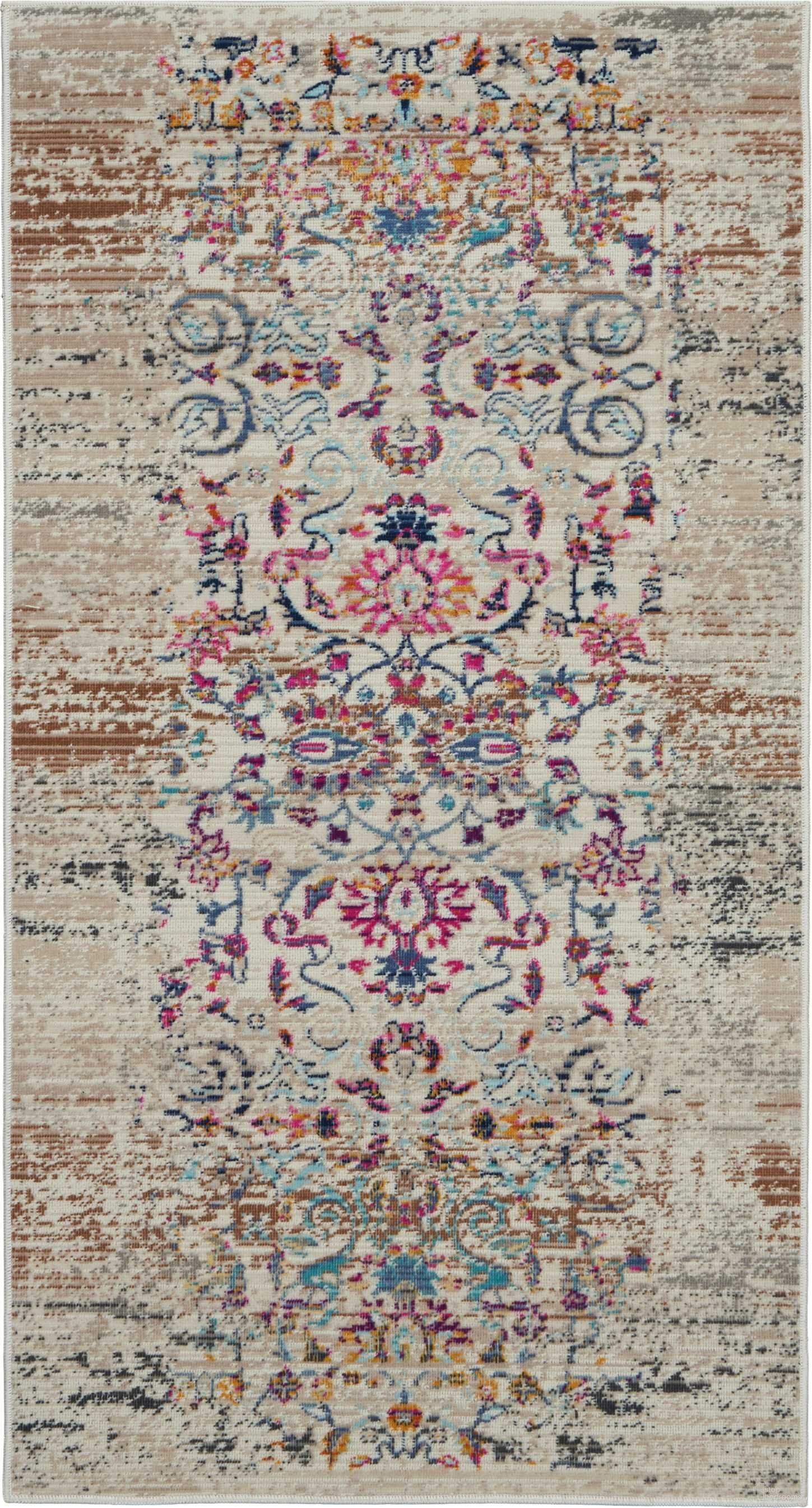 Vintage Kashan Ivory 2' x 4' Area Rug
