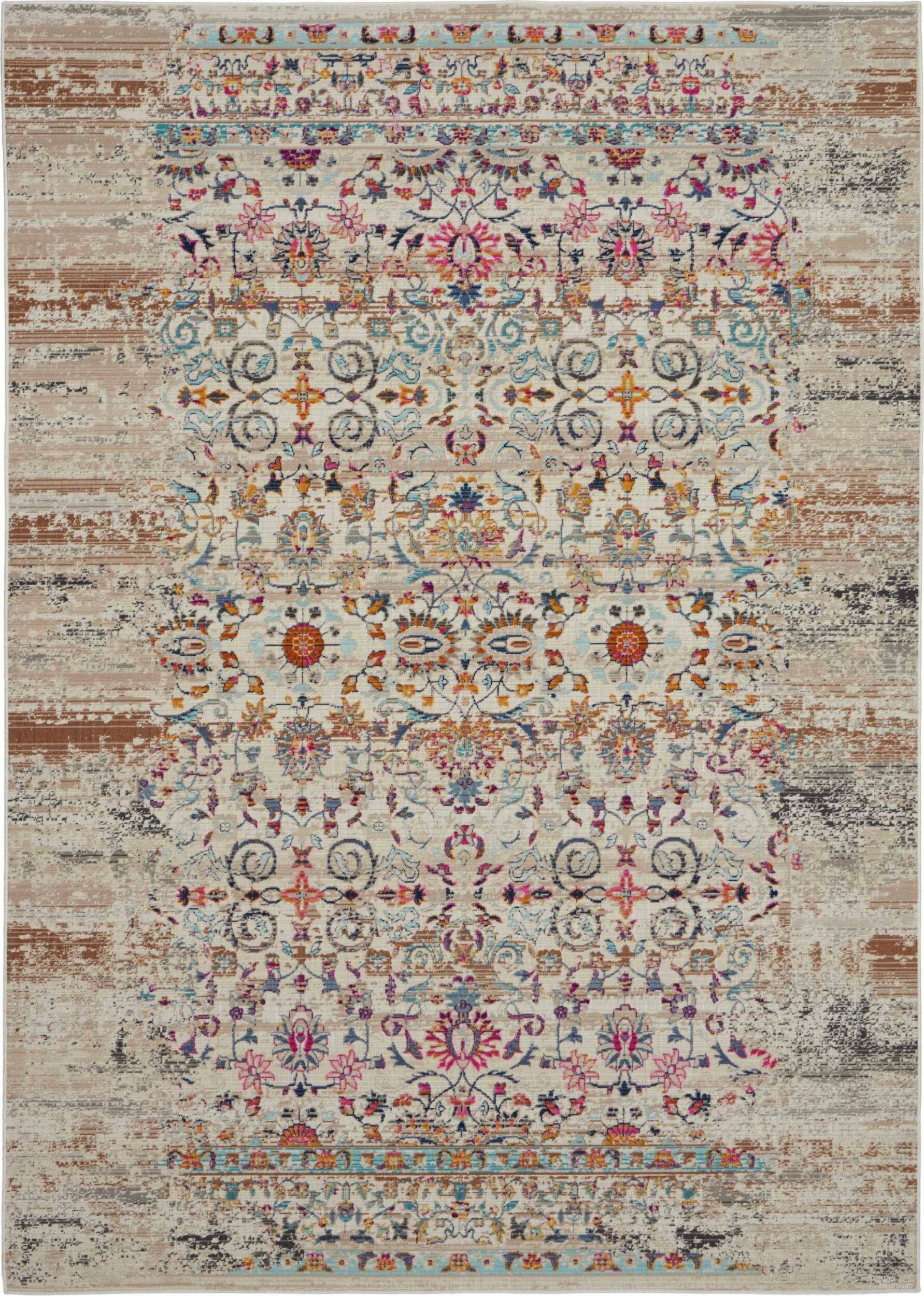 Vintage Kashan Ivory 4' x 6' Area Rug