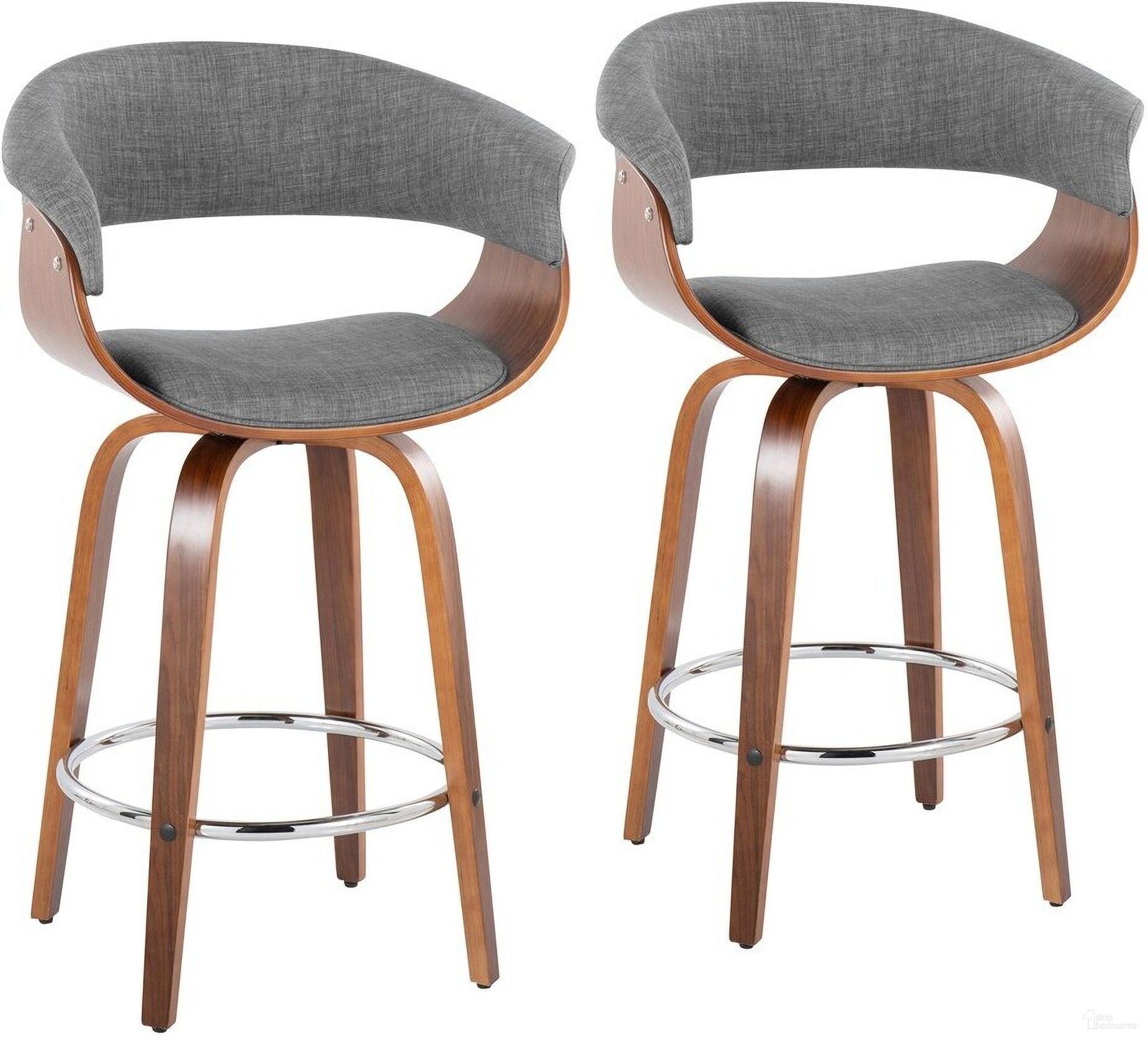 Vintage Mod 26 Inch Fixed Height Counter Stool Set of 2 In Chrome