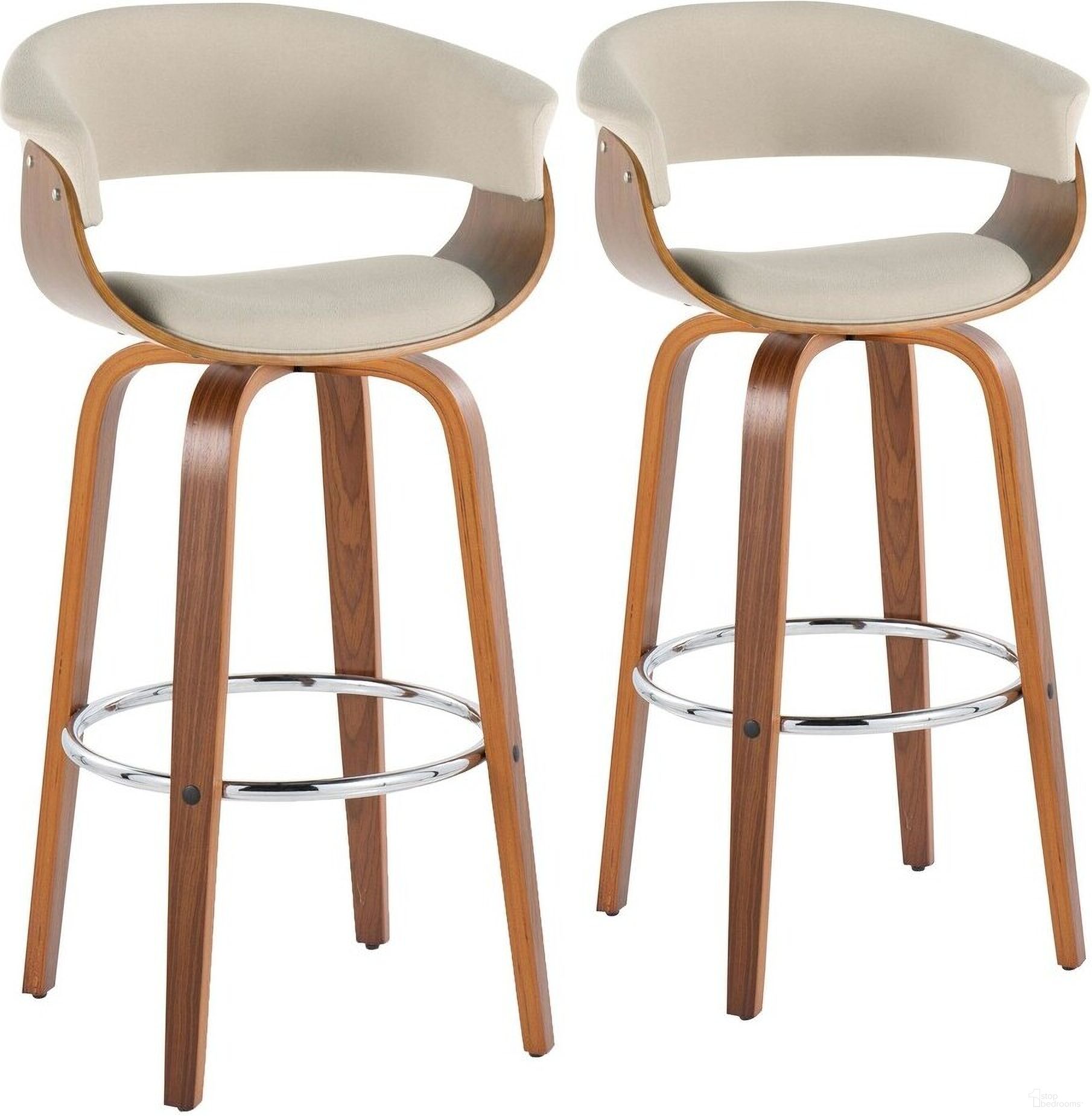 The appearance of Vintage Mod 30 Inch Fixed Height Barstool Set of 2 In Beige/Chrome designed by Lumisource in the transitional interior design. This beige piece of furniture was selected by 1StopBedrooms from Vintage Mod Collection to add a touch of cosiness and style into your home. Sku: B30-VMO-GRTZR2 WLWLCR2. Material: Wood.