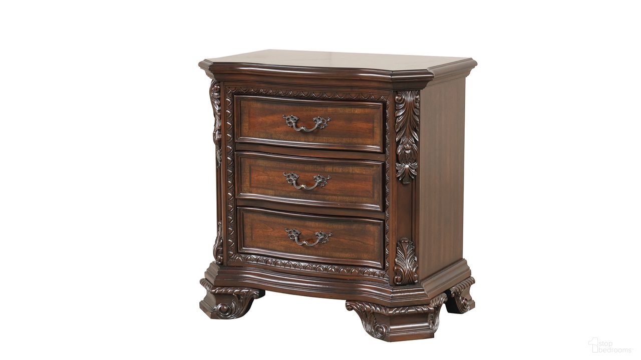 The appearance of Vintage Nightstand In Walnut designed by Galaxy Home Furnishings in the modern / contemporary interior design. This walnut piece of furniture was selected by 1StopBedrooms from Vintage Collection to add a touch of cosiness and style into your home. Sku: 698781080443. Material: Solid Wood.