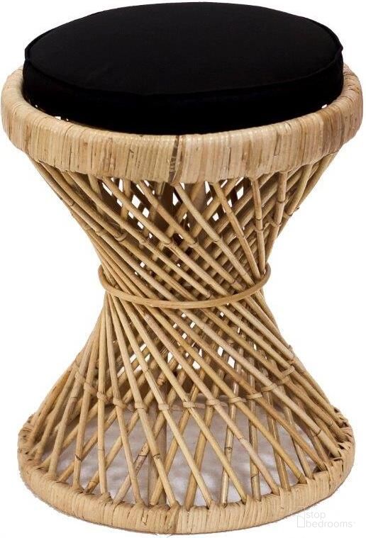 Vintage Rattan Stool In Natural