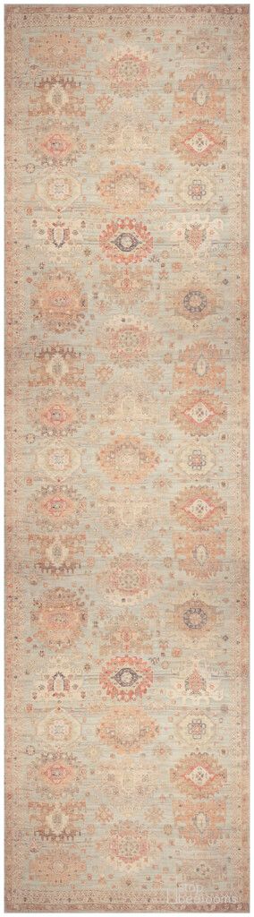Vintage Washables 2'2" x 8' Indoor Rug In Sage Multi
