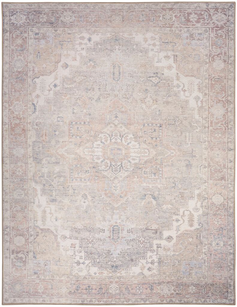 The appearance of Vintage Washables 9'10" x 13'2" Indoor Rug In Light Blue designed by Nourison in the rustic / southwestern interior design. This light blue piece of furniture was selected by 1StopBedrooms from Vintage Collection to add a touch of cosiness and style into your home. Sku: 841491154267. Material: Polyester.