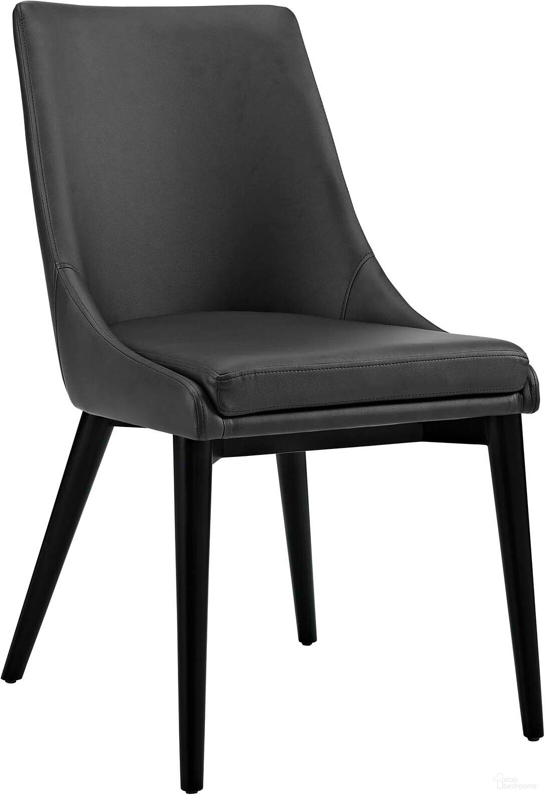 The appearance of Viscount Black Vinyl Dining Chair EEI-2226-BLK designed by Modway in the modern / contemporary interior design. This black piece of furniture was selected by 1StopBedrooms from Viscount Collection to add a touch of cosiness and style into your home. Sku: EEI-2226-BLK. Material: Wood. Chair Type: Side Chair.