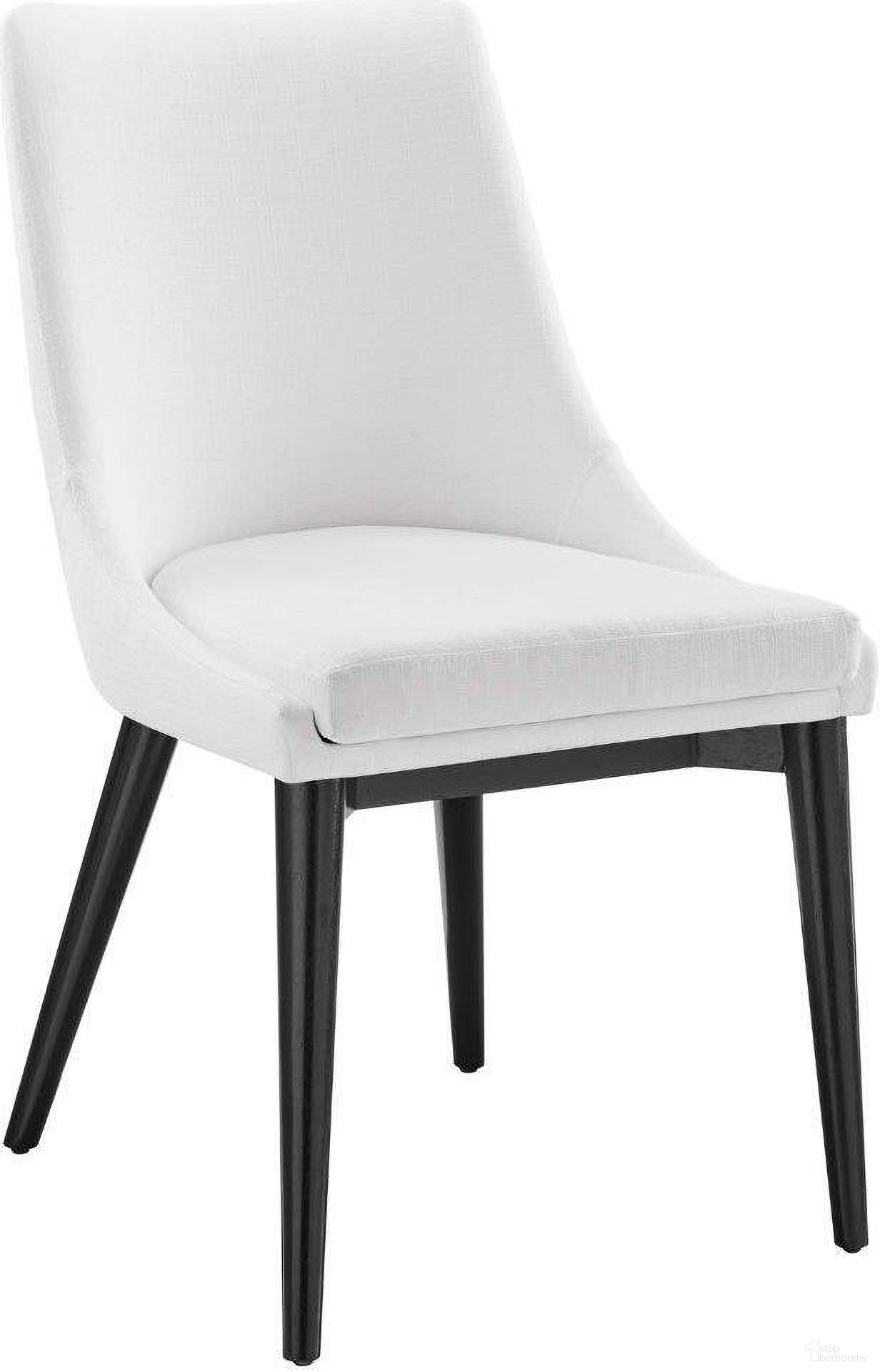 Viscount White Fabric Dining Chair