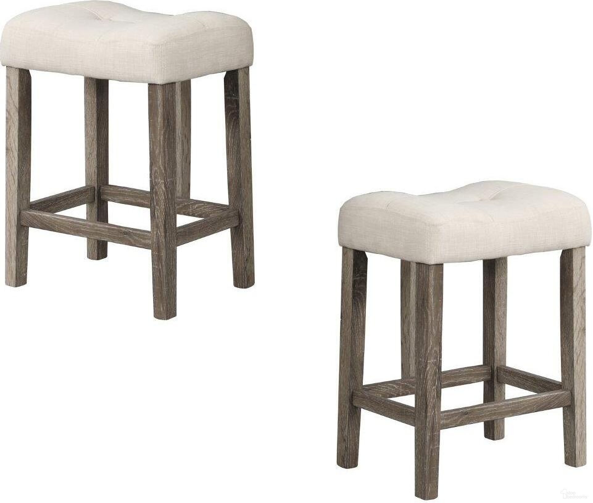The appearance of Vitaliya 24 Inch Wood Counter Stool Set of 2 In Natural Oak designed by Best Master Furniture in the transitional interior design. This natural oak piece of furniture was selected by 1StopBedrooms from Vitaliya Collection to add a touch of cosiness and style into your home. Sku: CD038GS. Material: Wood.