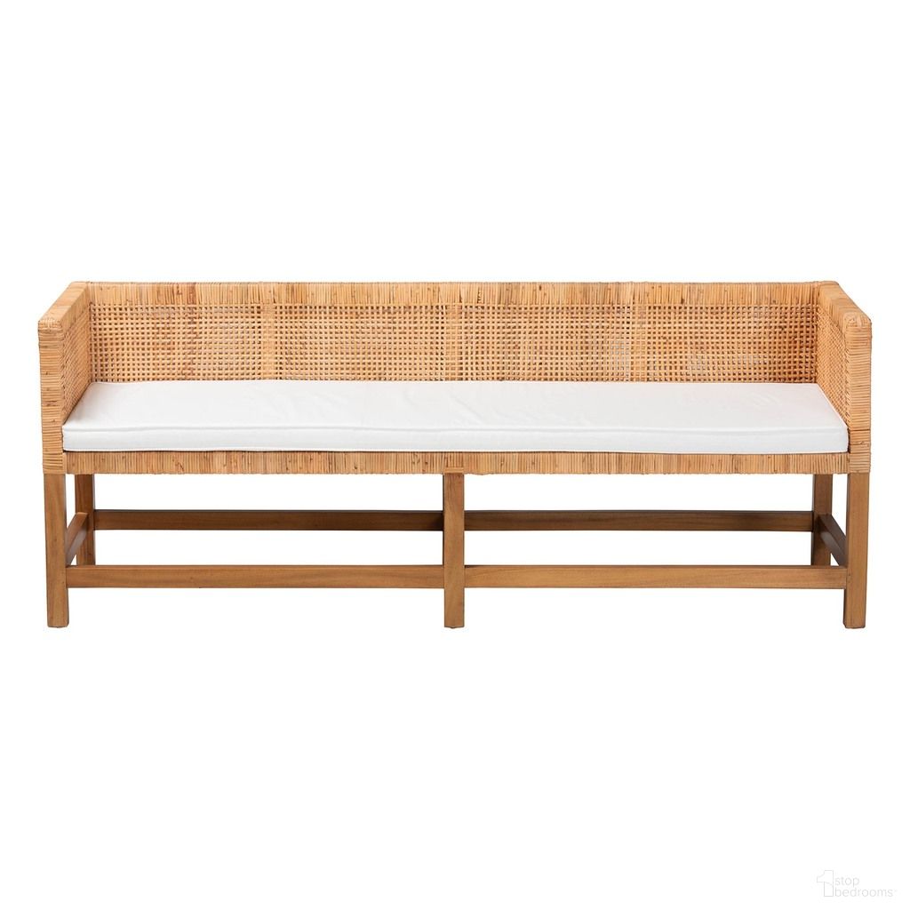 Vivan Bench In Natural Rattan and Honey