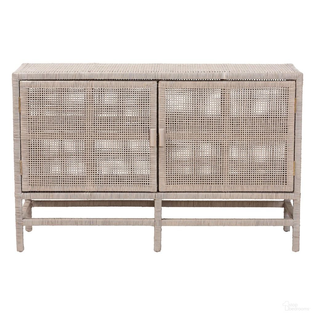 Vivan Natural Rattan Storage Cabinet In French Grey