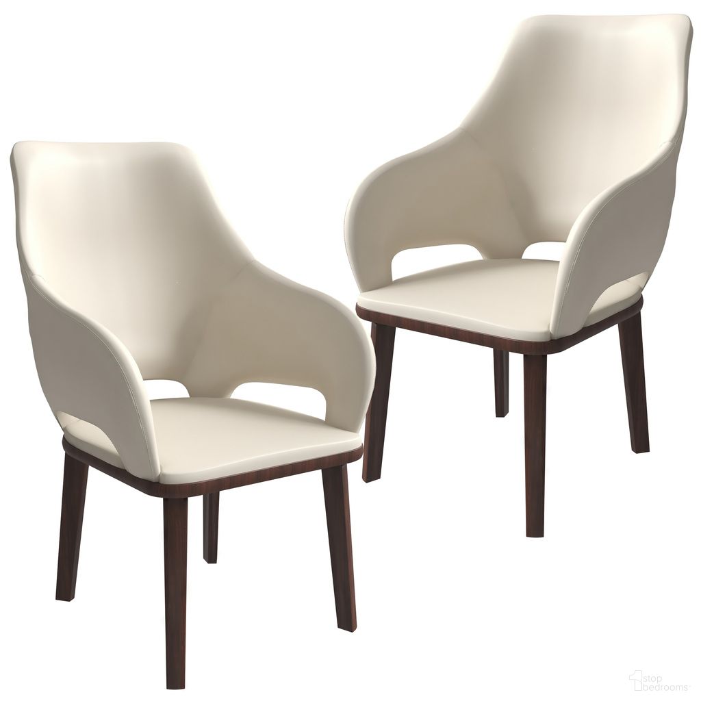 The appearance of Vivara Modern Dining Chair Set of 2 In Light Taupe designed by LeisureMod in the modern / contemporary interior design. This light taupe piece of furniture  was selected by 1StopBedrooms from Vivara Collection to add a touch of cosiness and style into your home. Sku: VC23LTP2. Material: Leather. Chair Type: Arm Chair.