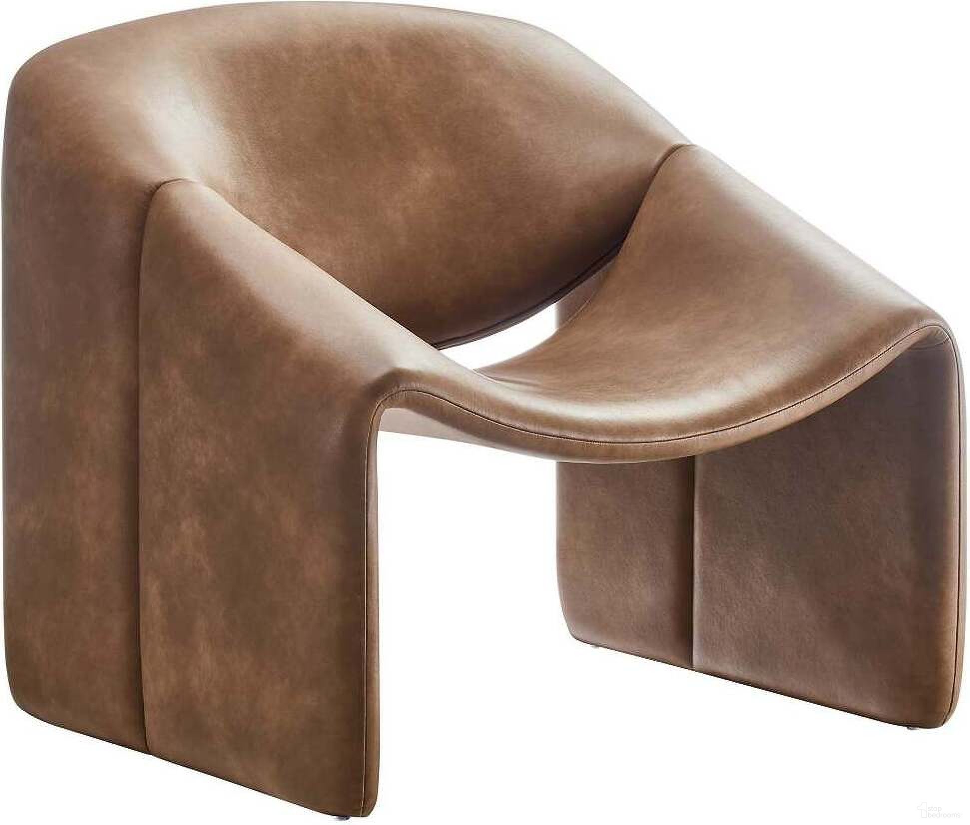 The appearance of Vivi Vegan Leather Accent Chair In Brown designed by Modway in the modern / contemporary interior design. This brown piece of furniture was selected by 1StopBedrooms from Vivi Collection to add a touch of cosiness and style into your home. Sku: EEI-6768-BRN. Material: Iron.