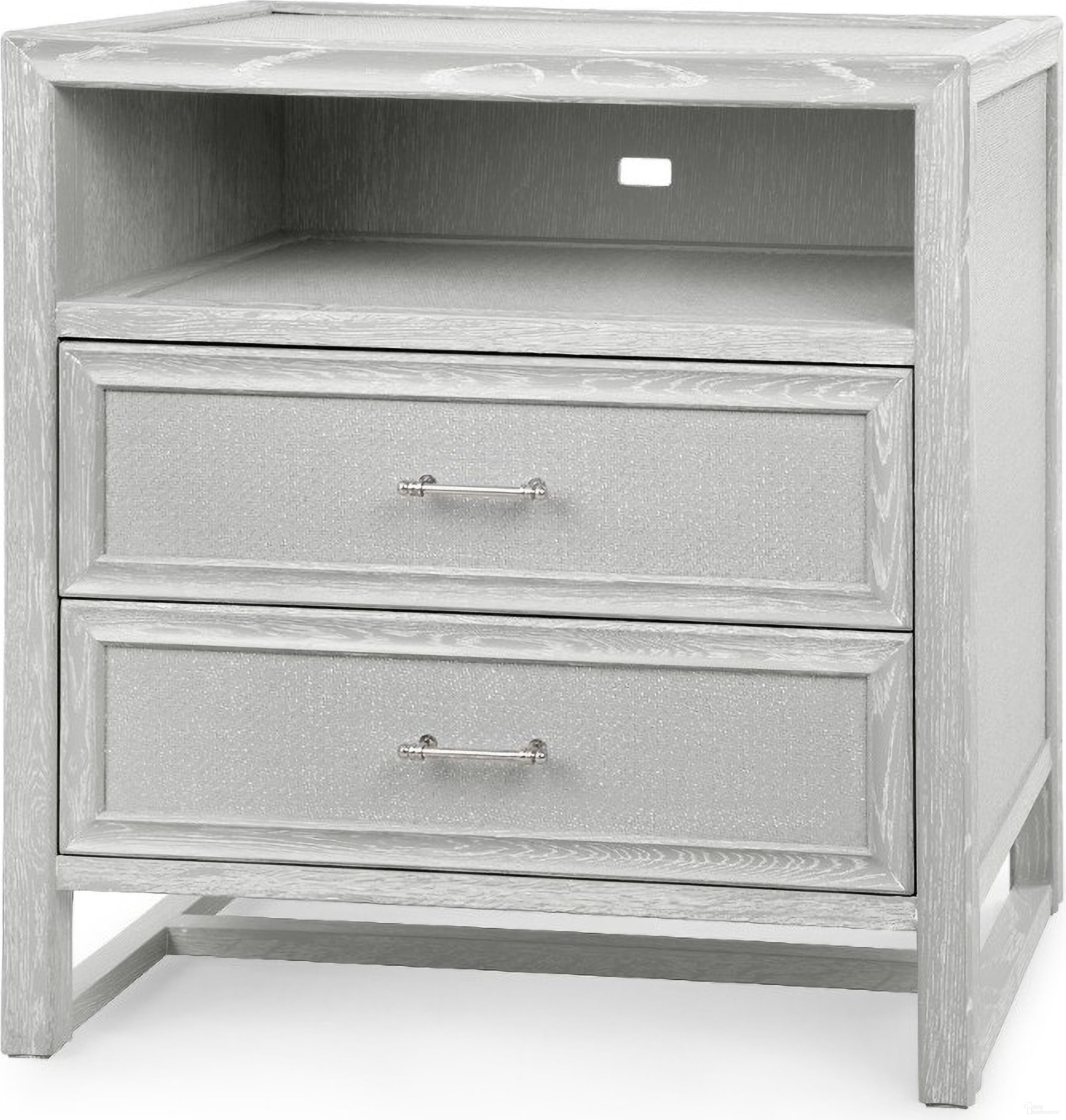 The appearance of Vivian 2-Drawer Side Table In Soft Gray designed by Villa & House in the transitional interior design. This soft grey piece of furniture was selected by 1StopBedrooms from Vivian Collection to add a touch of cosiness and style into your home. Sku: VIV-120-97. Material: Wood.