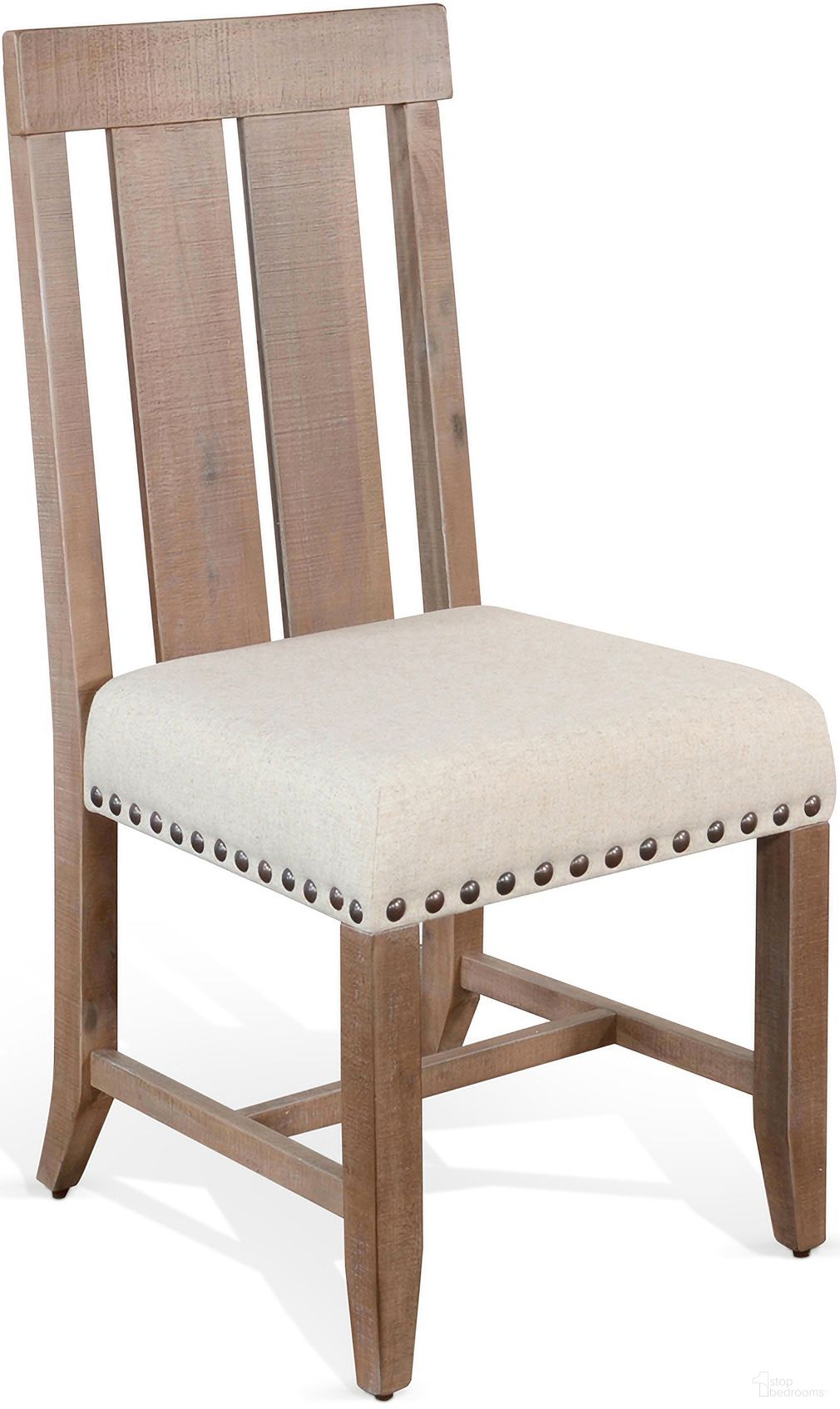 The appearance of Vivian Double Slat Back Chair Set of 2 In Desert Rock designed by Sunny Designs in the transitional interior design. This desert rock piece of furniture was selected by 1StopBedrooms from Vivian Collection to add a touch of cosiness and style into your home. Sku: 1608DR. Material: Solid Wood. Chair Type: Side Chair.