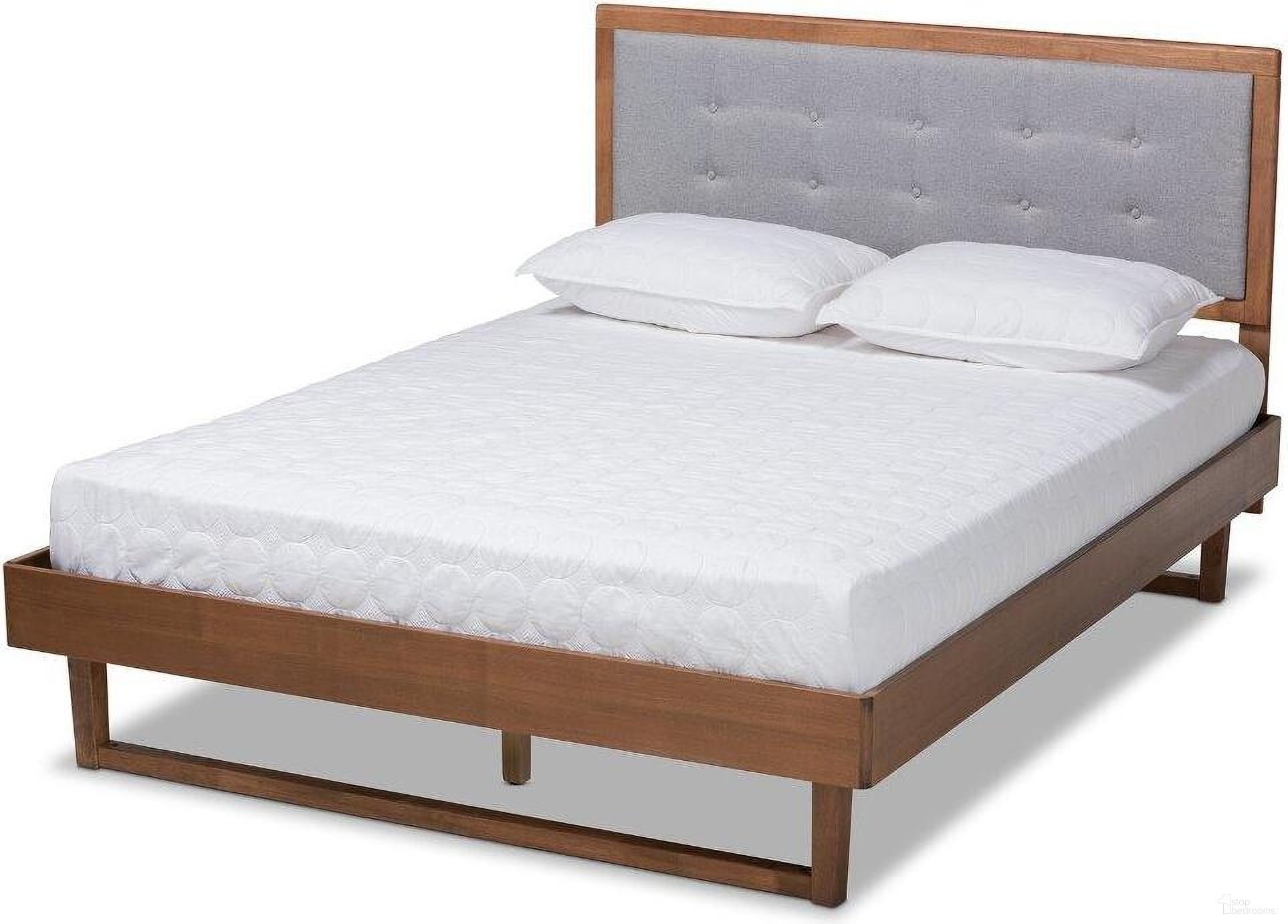 The appearance of Viviana Modern and Contemporary Light Grey Fabric Upholstered and Ash Walnut Finished Wood Full Size Platform Bed designed by Baxton Studio in the modern / contemporary interior design. This walnut brown piece of furniture was selected by 1StopBedrooms from Viviana Collection to add a touch of cosiness and style into your home. Sku: Viviana-Light Grey/Ash Walnut-Full. Bed Type: Platform Bed. Material: Polyester. Bed Size: Full.