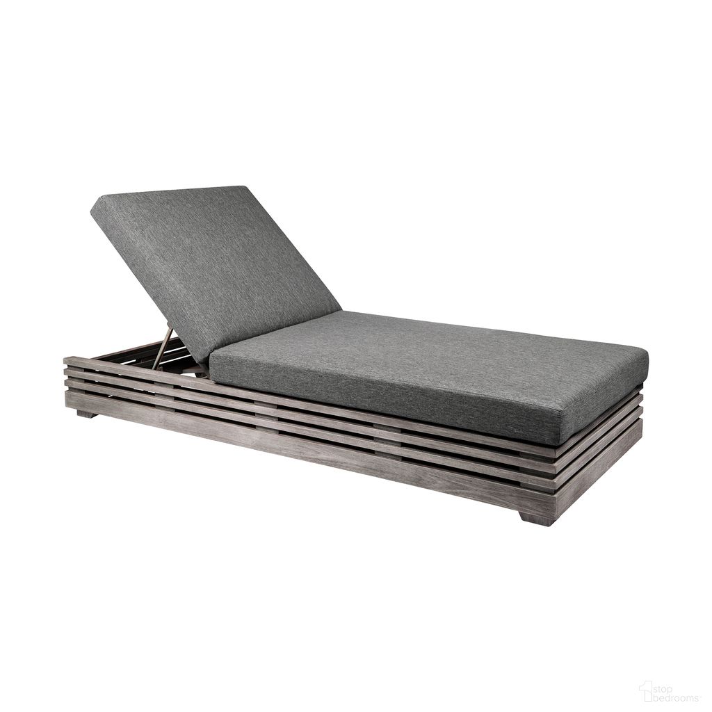 The appearance of Vivid Outdoor Patio Chaise Lounge Chair In Gray designed by Armen Living in the modern / contemporary interior design. This gray piece of furniture was selected by 1StopBedrooms from Vivid Collection to add a touch of cosiness and style into your home. Sku: LCVILOEUCGRY. Material: Eucalyptus.