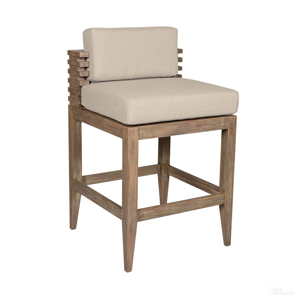 The appearance of Vivid Outdoor Patio Counter Stool In Light Eucalyptus and Taupe designed by Armen Living in the modern / contemporary interior design. This light eucalyptus and taupe piece of furniture was selected by 1StopBedrooms from Vivid Collection to add a touch of cosiness and style into your home. Sku: LCVIBAEUCTP26. Material: Eucalyptus.