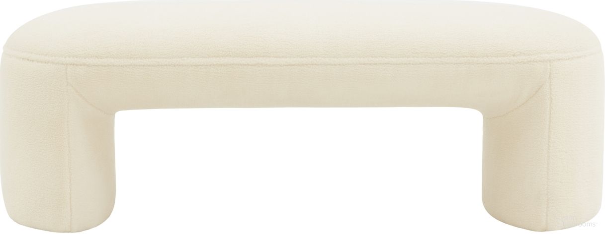 The appearance of Vivie Faux Shearling Bench In Ivory designed by Safavieh Couture in the modern / contemporary interior design. This ivory piece of furniture was selected by 1StopBedrooms from Vivie Collection to add a touch of cosiness and style into your home. Sku: SFV4810A. Material: Wood.