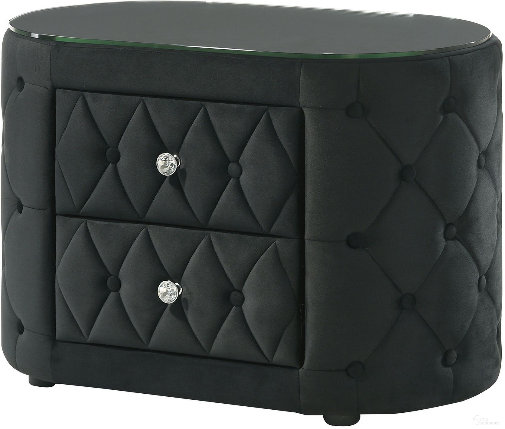 The appearance of Voltare Night Stand In Black designed by Crown Mark in the glam interior design. This black piece of furniture was selected by 1StopBedrooms from Voltare Collection to add a touch of cosiness and style into your home. Sku: 5212BK-2. Material: MDF.