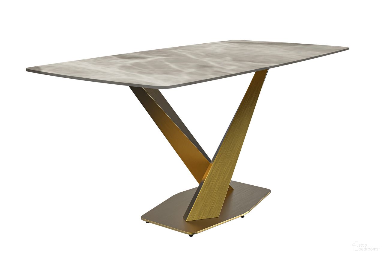 The appearance of Voren 55 Inch Dining Table In Deep Grey designed by LeisureMod in the modern / contemporary interior design. This deep grey piece of furniture  was selected by 1StopBedrooms from Voren Collection to add a touch of cosiness and style into your home. Sku: VTG-55DGR-S. Table Base Style: Pedestal. Table Top Shape: Rectangular. Material: Stainless Steel. Size: 32" x 55".