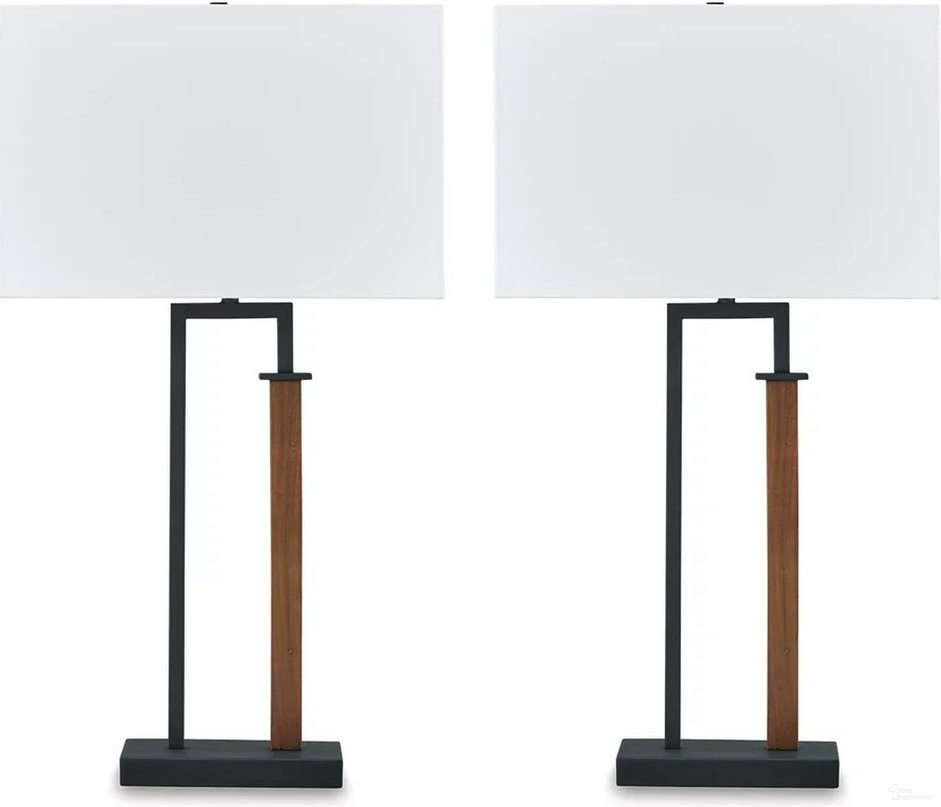 The appearance of Voslen Table Lamp Set of 2 In Black and Brown designed by Signature Design by Ashley in the transitional interior design. This black/brown piece of furniture was selected by 1StopBedrooms from Voslen Collection to add a touch of cosiness and style into your home. Sku: L204554. Material: Wood.