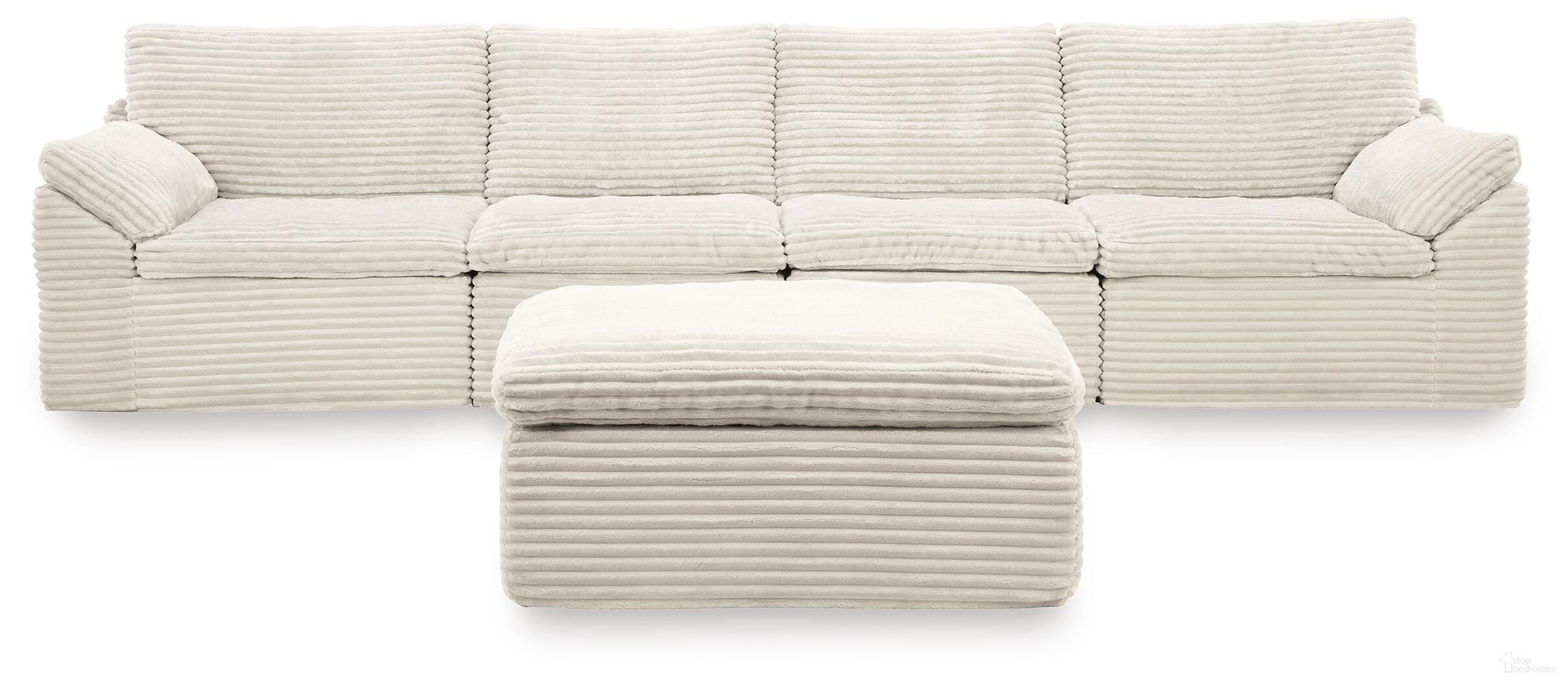 Vough 4-Piece Sectional with Ottoman In Ivory