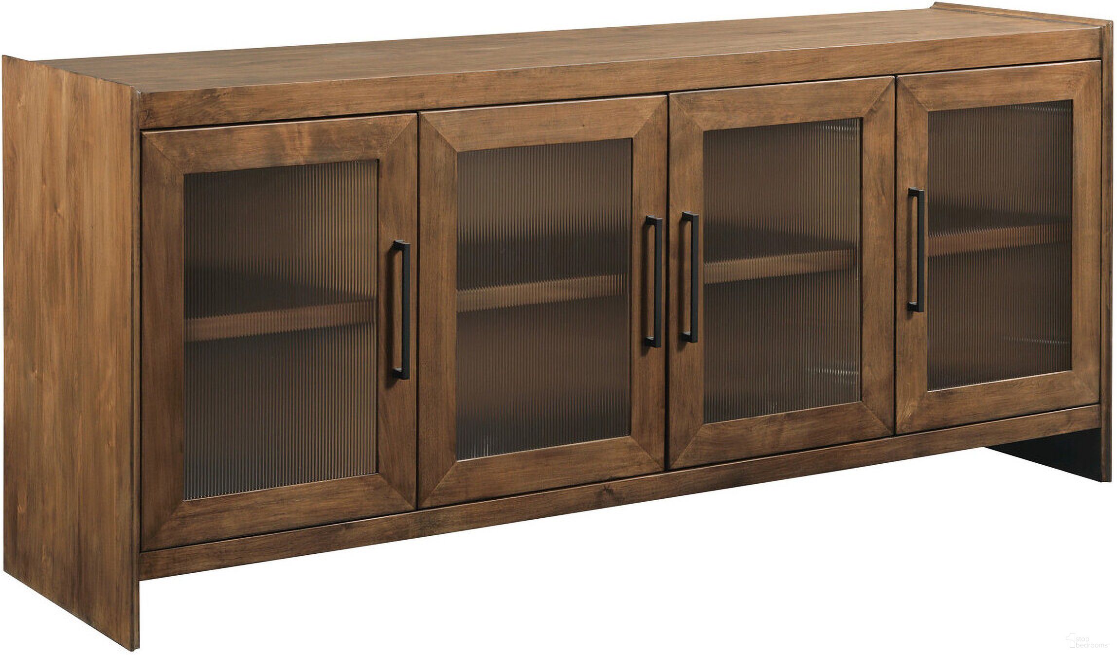 The appearance of Abode Wagner Four Door Console In Warm Brunette designed by Kincaid in the transitional interior design. This warm brunette piece of furniture was selected by 1StopBedrooms from Abode Collection to add a touch of cosiness and style into your home. Sku: 269-585. Material: Solid Wood.