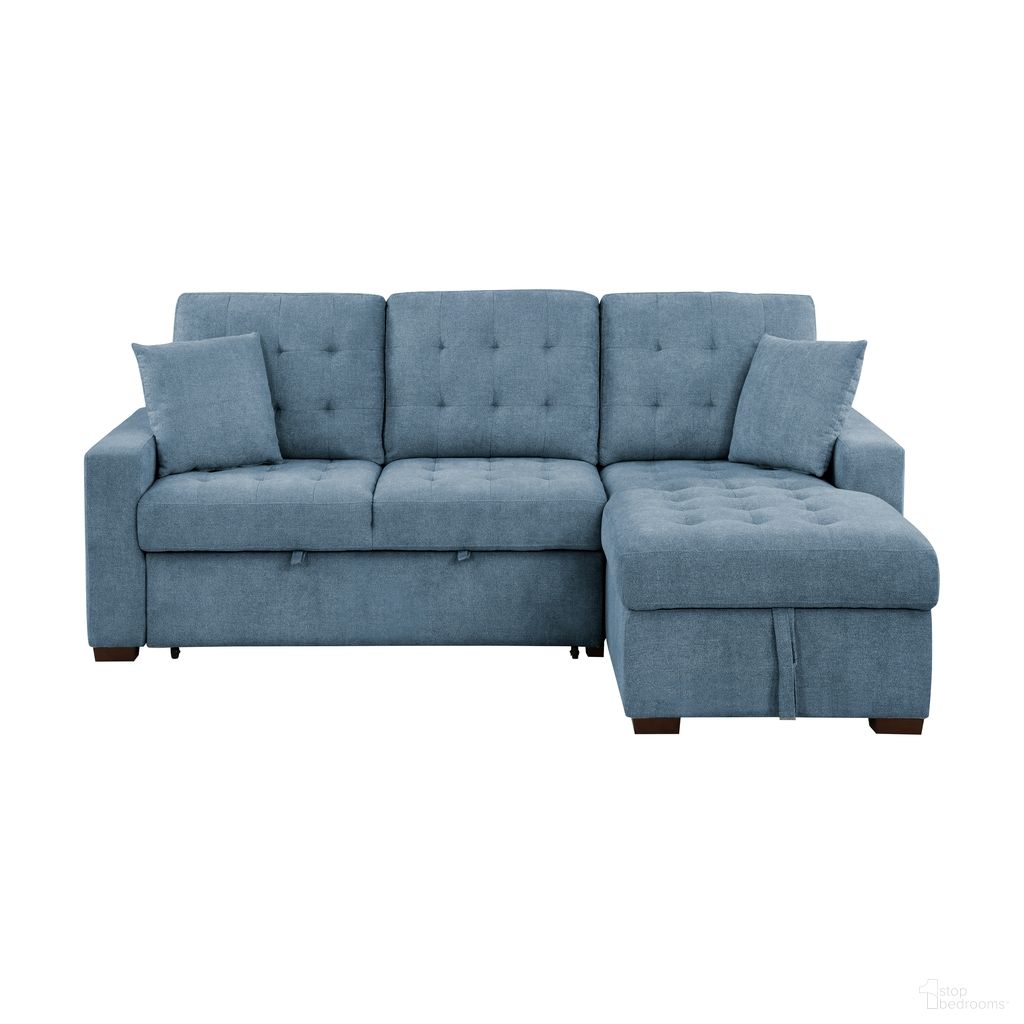 The appearance of Waitsfield 2-Piece Sectional with Right Chaise, Pull-out Bed and Hidden Storage In Blue designed by Homelegance in the modern / contemporary interior design. This blue piece of furniture was selected by 1StopBedrooms from Waitsfield Collection to add a touch of cosiness and style into your home. Sku: 9816BU-LL;9816BU-RC. Material: Textured.