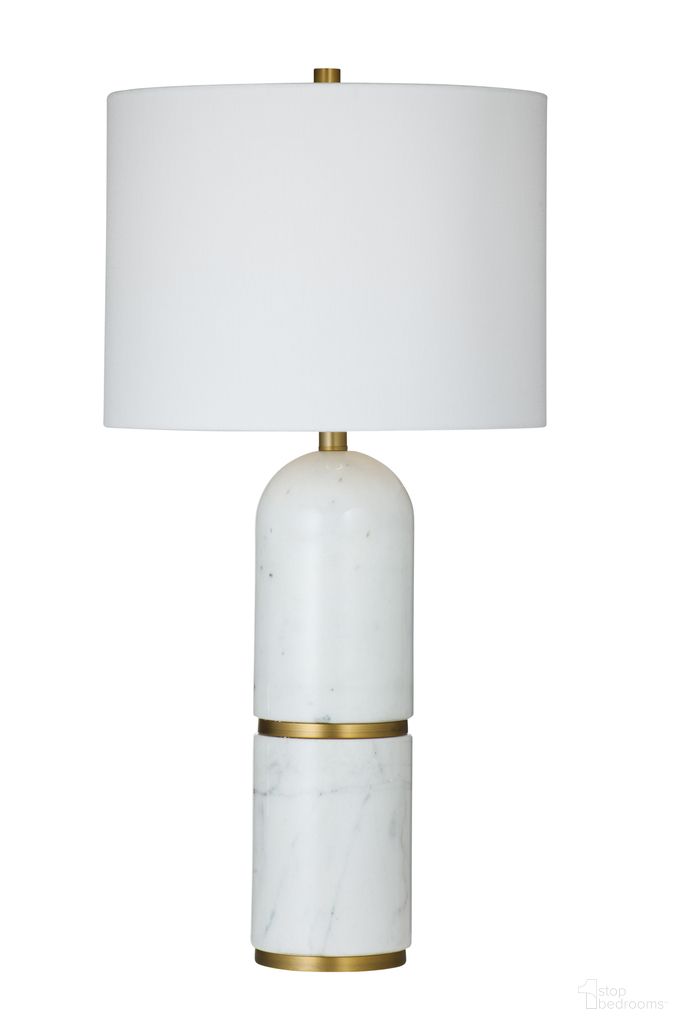 Wake Table Lamp In White and Brass