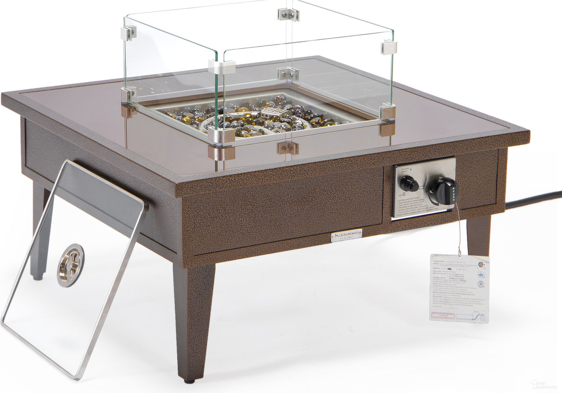 The appearance of Walbrooke Outdoor Patio Square Fire Pit Side Table In Brown designed by LeisureMod in the modern / contemporary interior design. This brown piece of furniture was selected by 1StopBedrooms from Walbrooke Collection to add a touch of cosiness and style into your home. Sku: WBR-27-GL. Material: Aluminum.