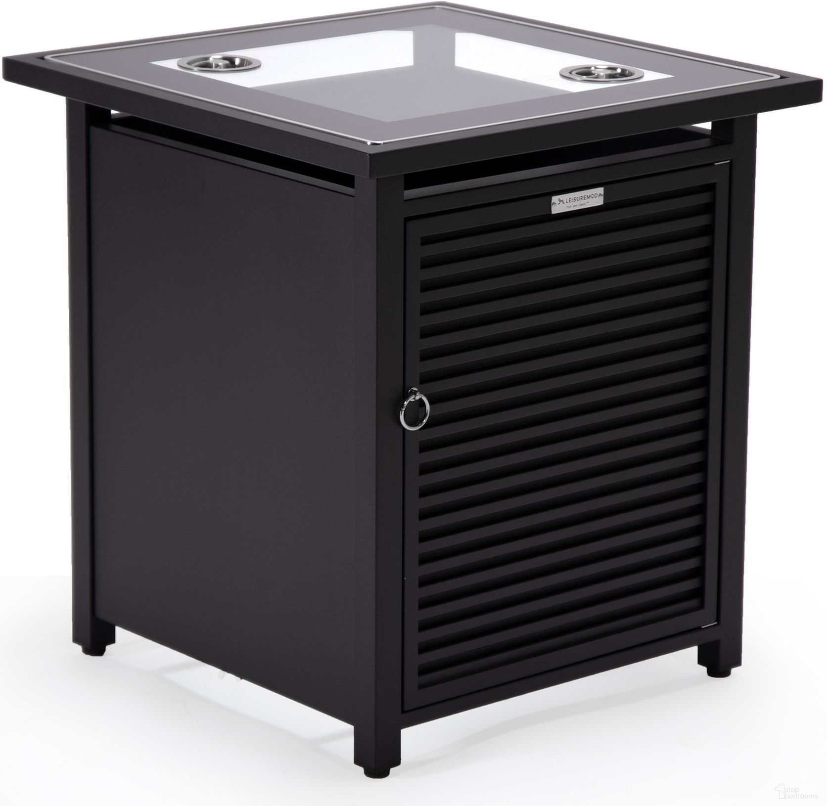 The appearance of Walbrooke Patio Square Tank Holder Slat Design In Black designed by LeisureMod in the modern / contemporary interior design. This black piece of furniture  was selected by 1StopBedrooms from Walbrooke Collection to add a touch of cosiness and style into your home. Sku: WHS20BL. Material: Aluminum.