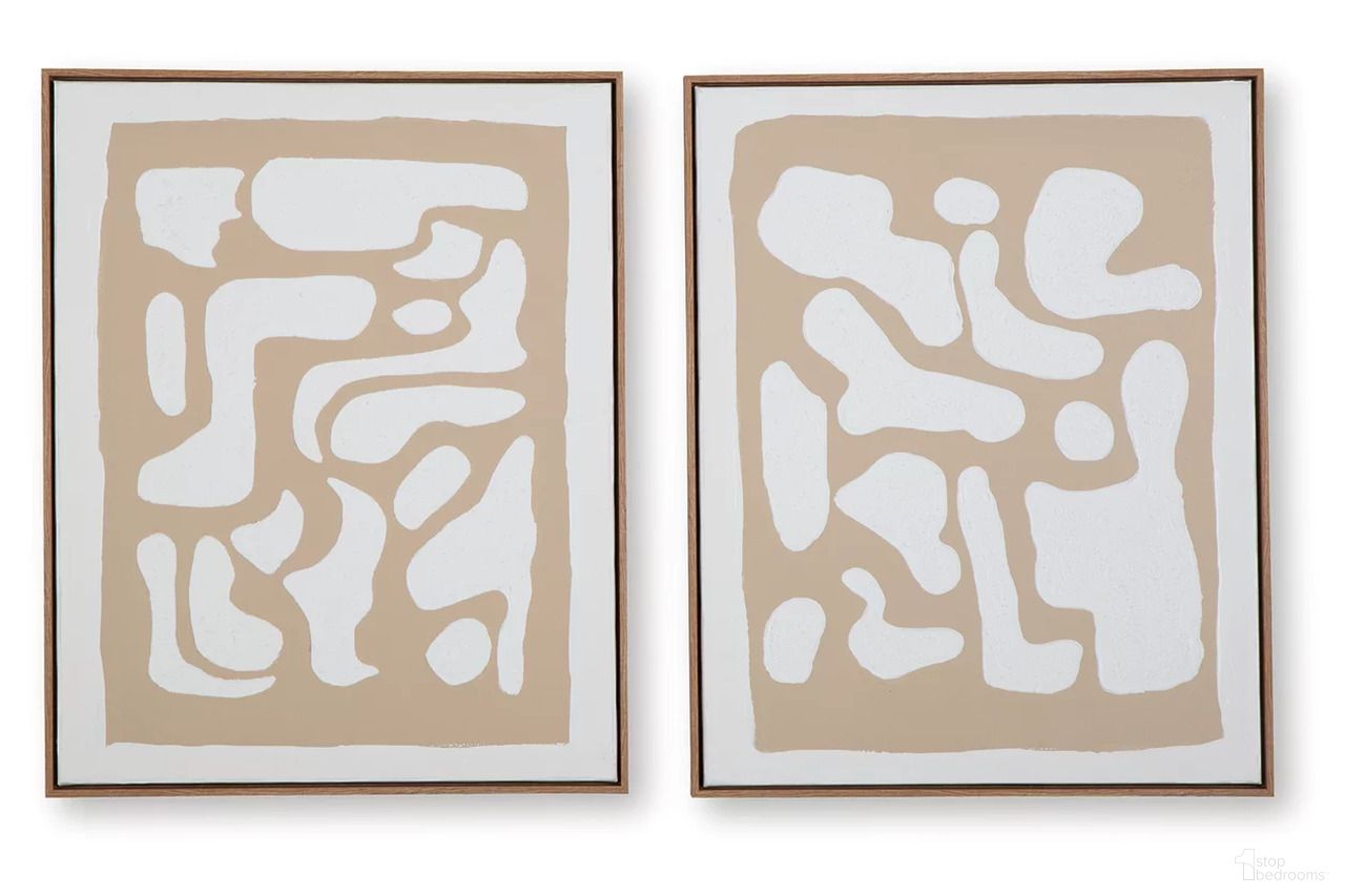 The appearance of Waldett Wall Art Set of 2 In Beige and White designed by Signature Design by Ashley in the modern / contemporary interior design. This beige/white piece of furniture was selected by 1StopBedrooms from Waldett Collection to add a touch of cosiness and style into your home. Sku: A8000503. Material: Canvas.