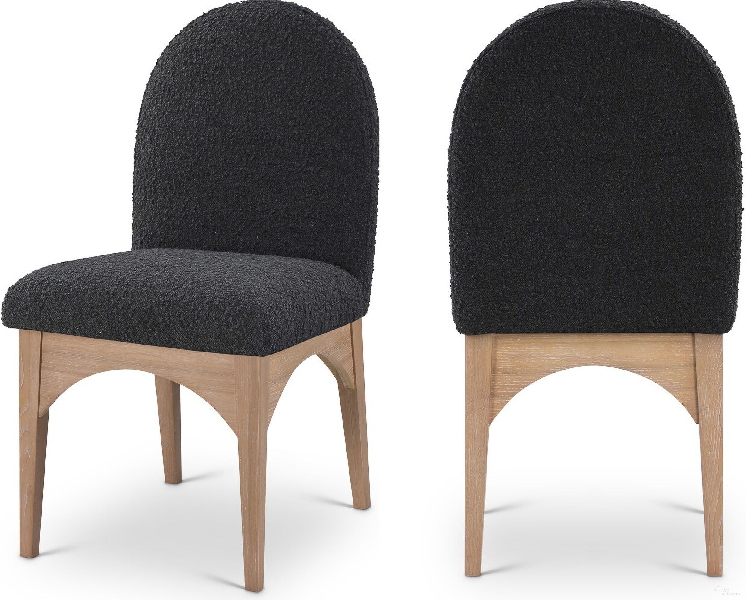 The appearance of Waldorf Boucle Fabric Dining Side Chair In Black/Natural designed by Meridian in the modern / contemporary interior design. This black piece of furniture was selected by 1StopBedrooms from Waldorf Collection to add a touch of cosiness and style into your home. Sku: 380Black-SC. Material: Wood. Chair Type: Side Chair.