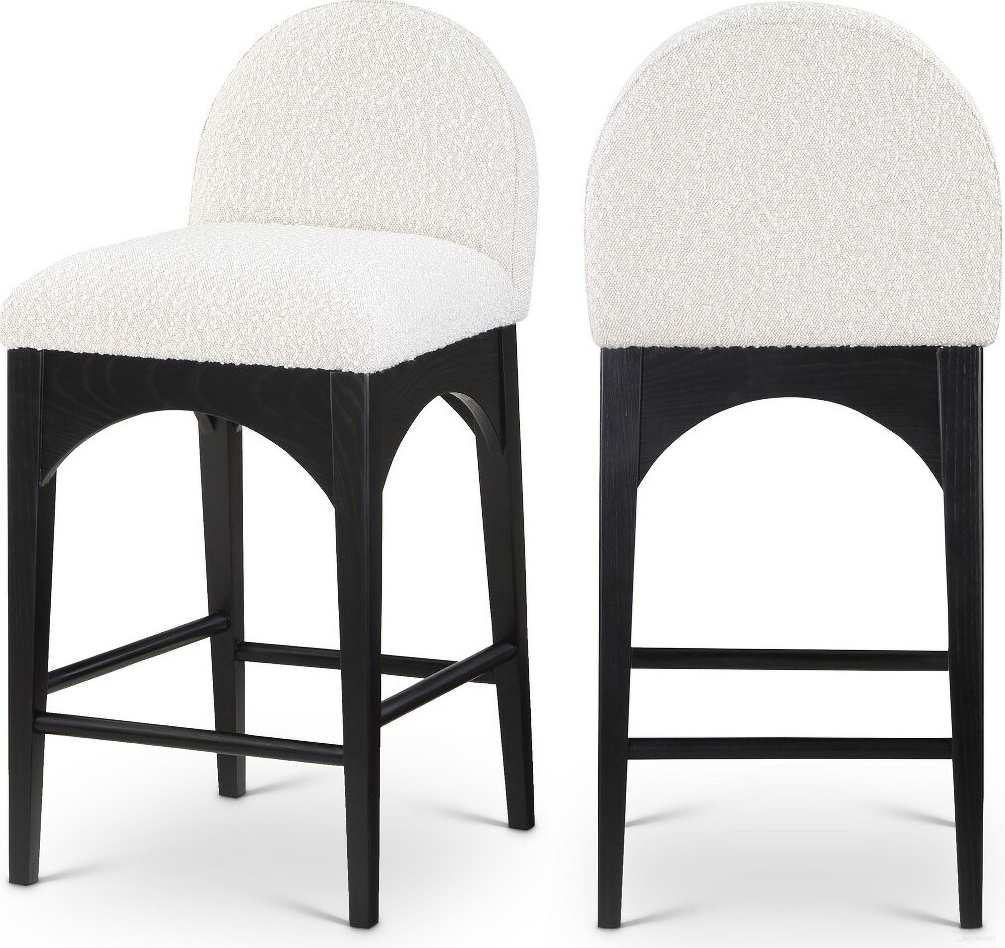 The appearance of Waldorf Boucle Fabric Stool In White/Black designed by Meridian in the modern / contemporary interior design. This cream piece of furniture  was selected by 1StopBedrooms from Waldorf Collection to add a touch of cosiness and style into your home. Sku: 395Cream-C. Material: Wood.