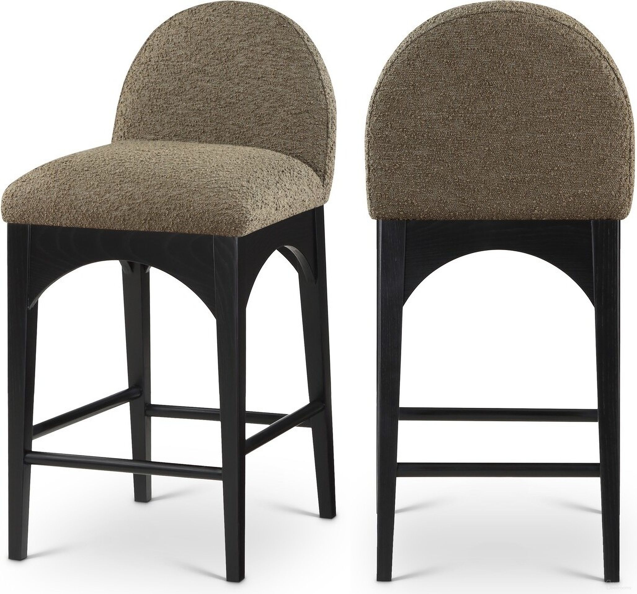 The appearance of Waldorf Boucle Fabric Stool In Olive/Black designed by Meridian in the modern / contemporary interior design. This olive piece of furniture was selected by 1StopBedrooms from Waldorf Collection to add a touch of cosiness and style into your home. Sku: 395Olive-C. Material: Wood.