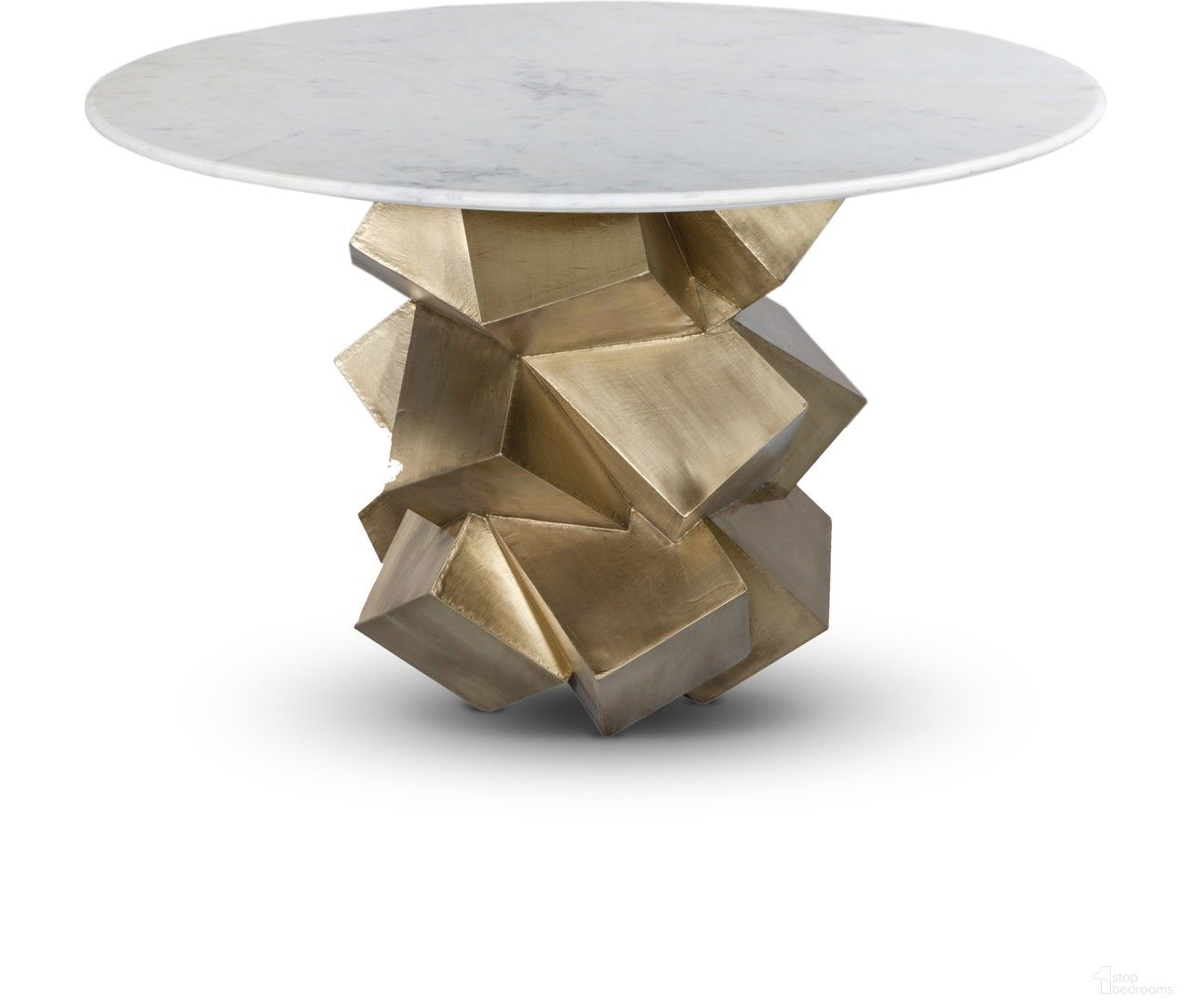 Walker Dining Table In White and Brass