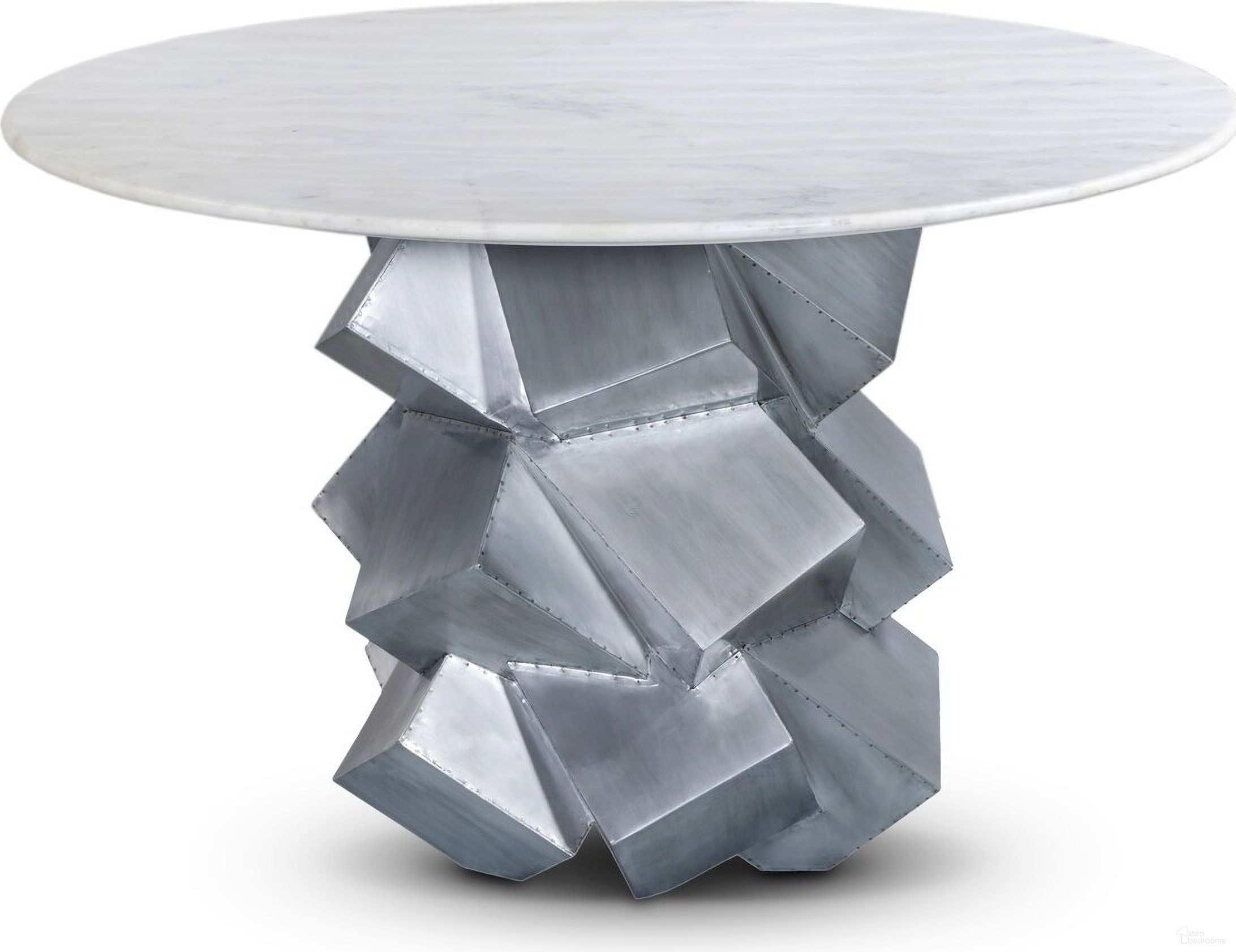 Walker Dining Table In White and Silver