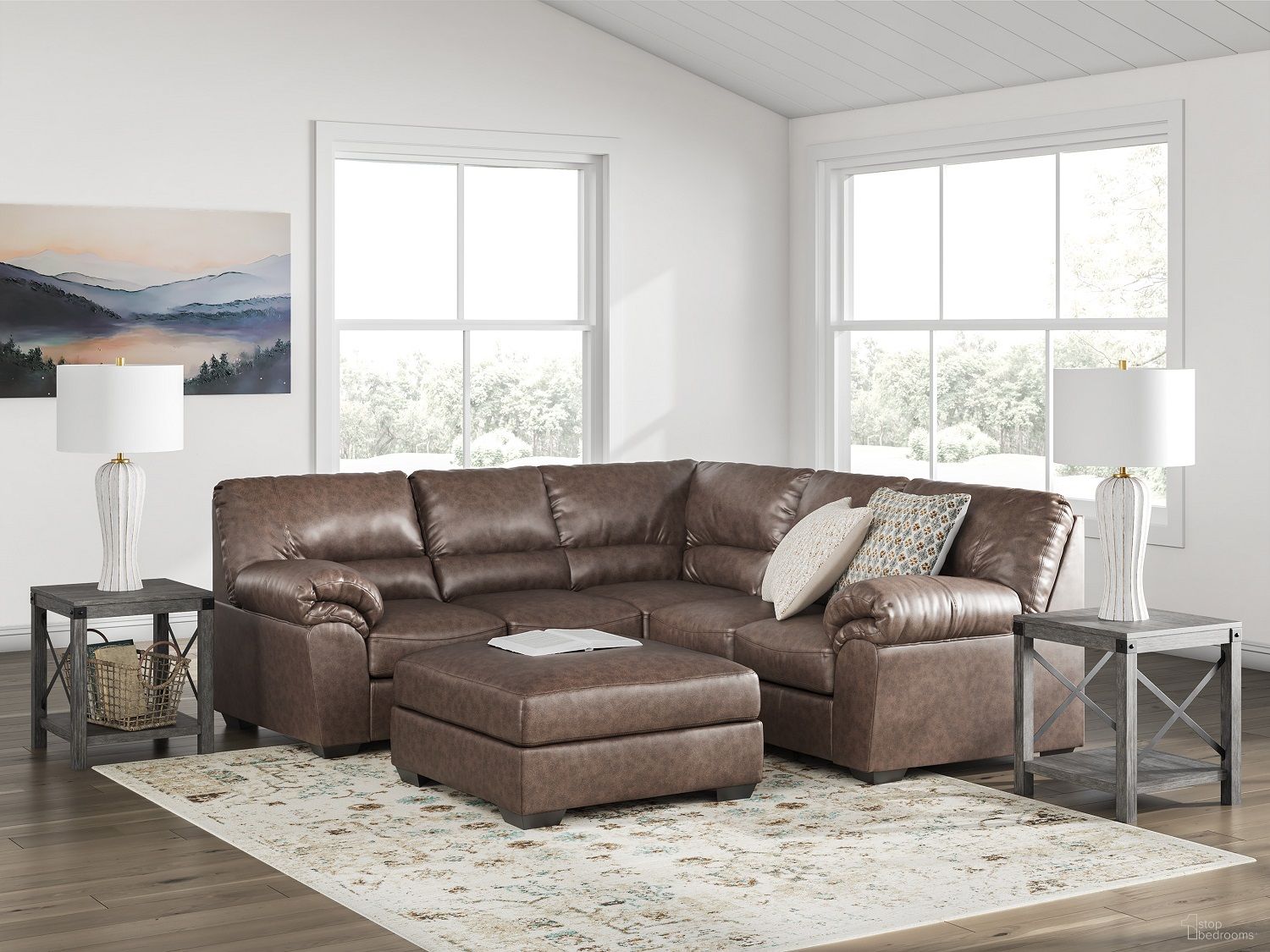 Walker Point LAF 2-Piece Sectional In Umber