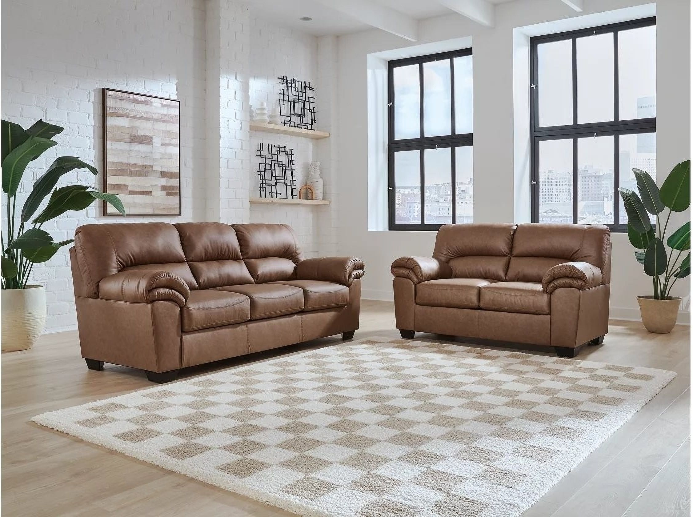 Walker Point Living Room Set In Caramel
