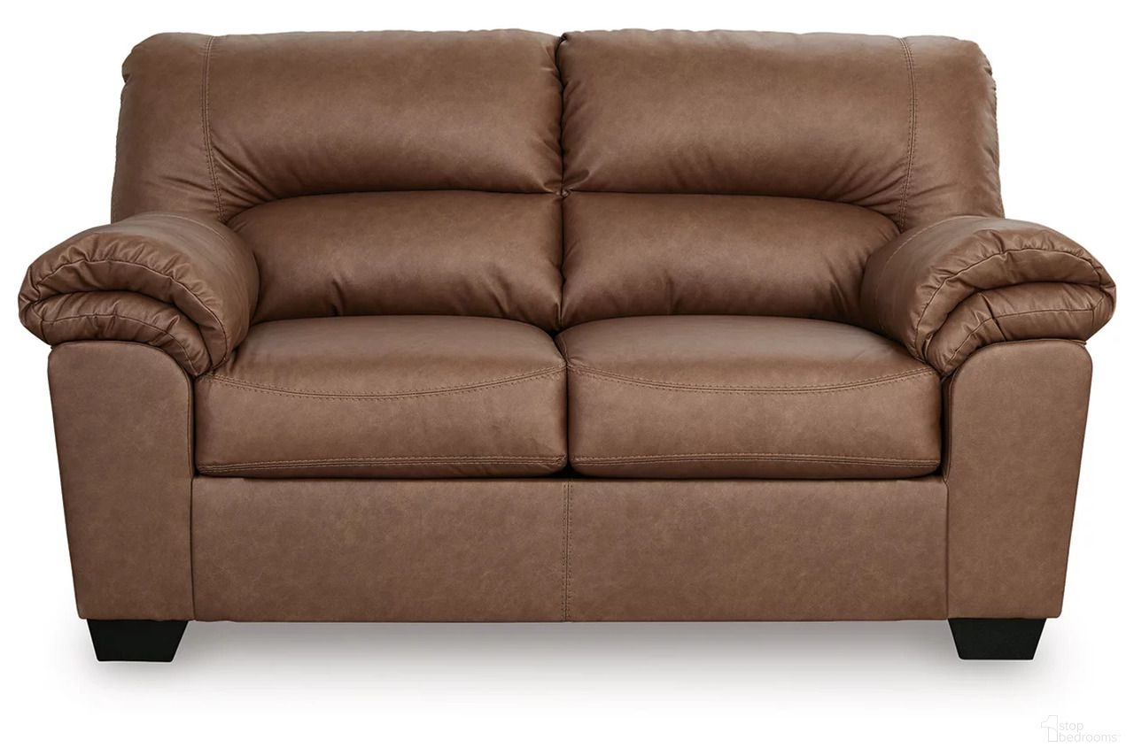 The appearance of Walker Point Loveseat In Caramel designed by Signature Design by Ashley in the modern / contemporary interior design. This caramel piece of furniture was selected by 1StopBedrooms from Walker Point Collection to add a touch of cosiness and style into your home. Sku: NC2770435. Material: Faux Leather.