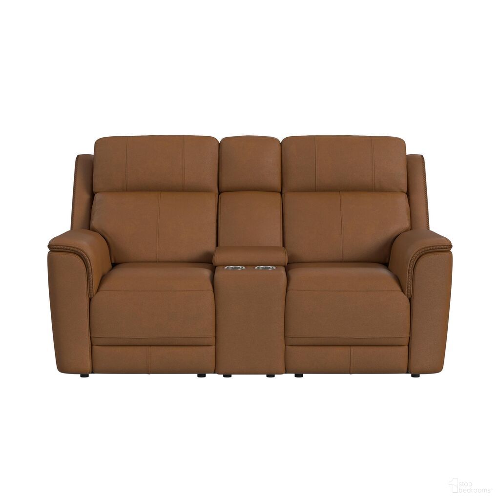 The appearance of Walker Power Motion Loveseat with Console, Power Headrest and Lumbar In Butternut designed by Picket House in the transitional interior design. This butternut piece of furniture was selected by 1StopBedrooms from Walker Collection to add a touch of cosiness and style into your home. Sku: U-16110-11430-285PPP. Material: Top Grain Leather.